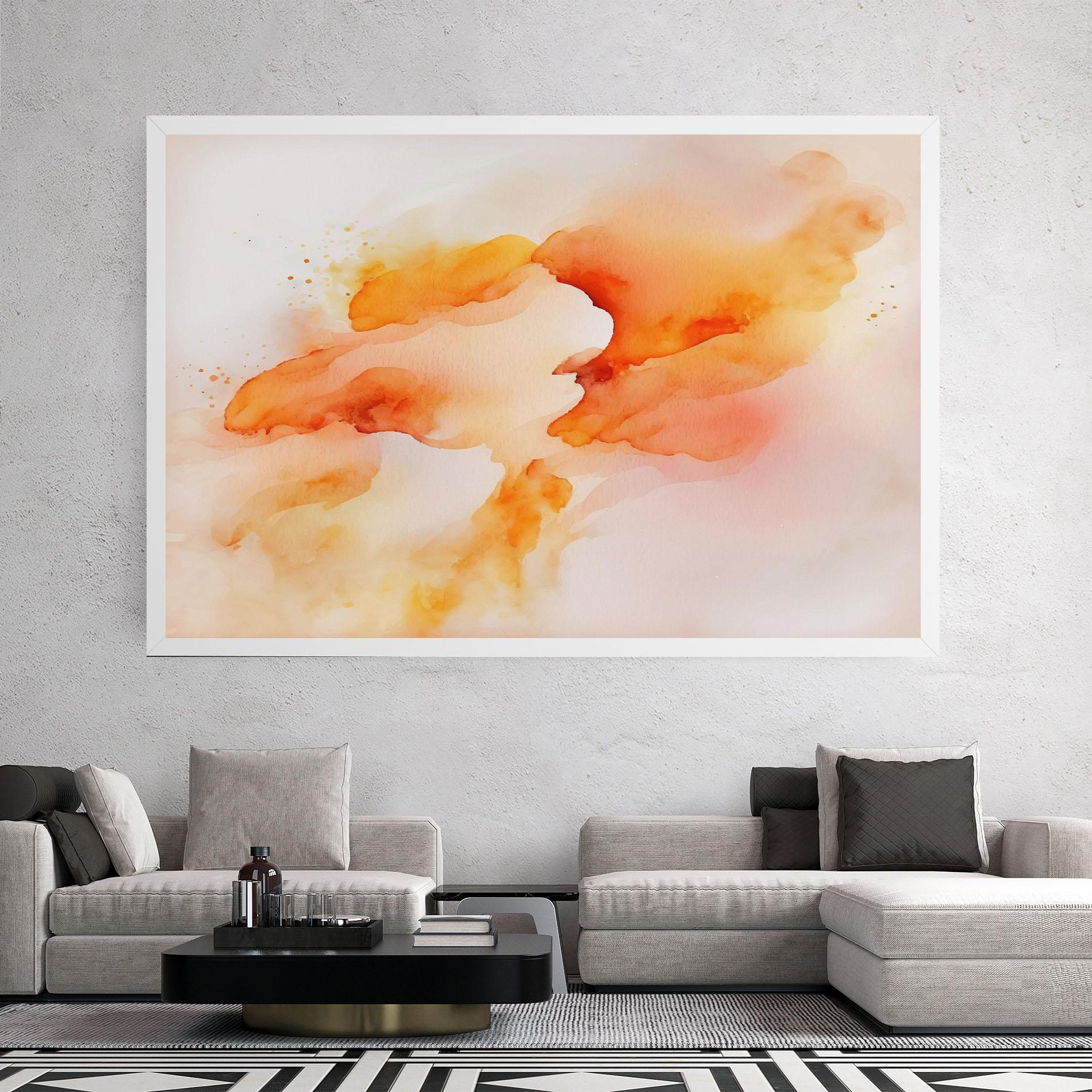 Tablou Canvas Abstract Orange Cloud mockup 2
