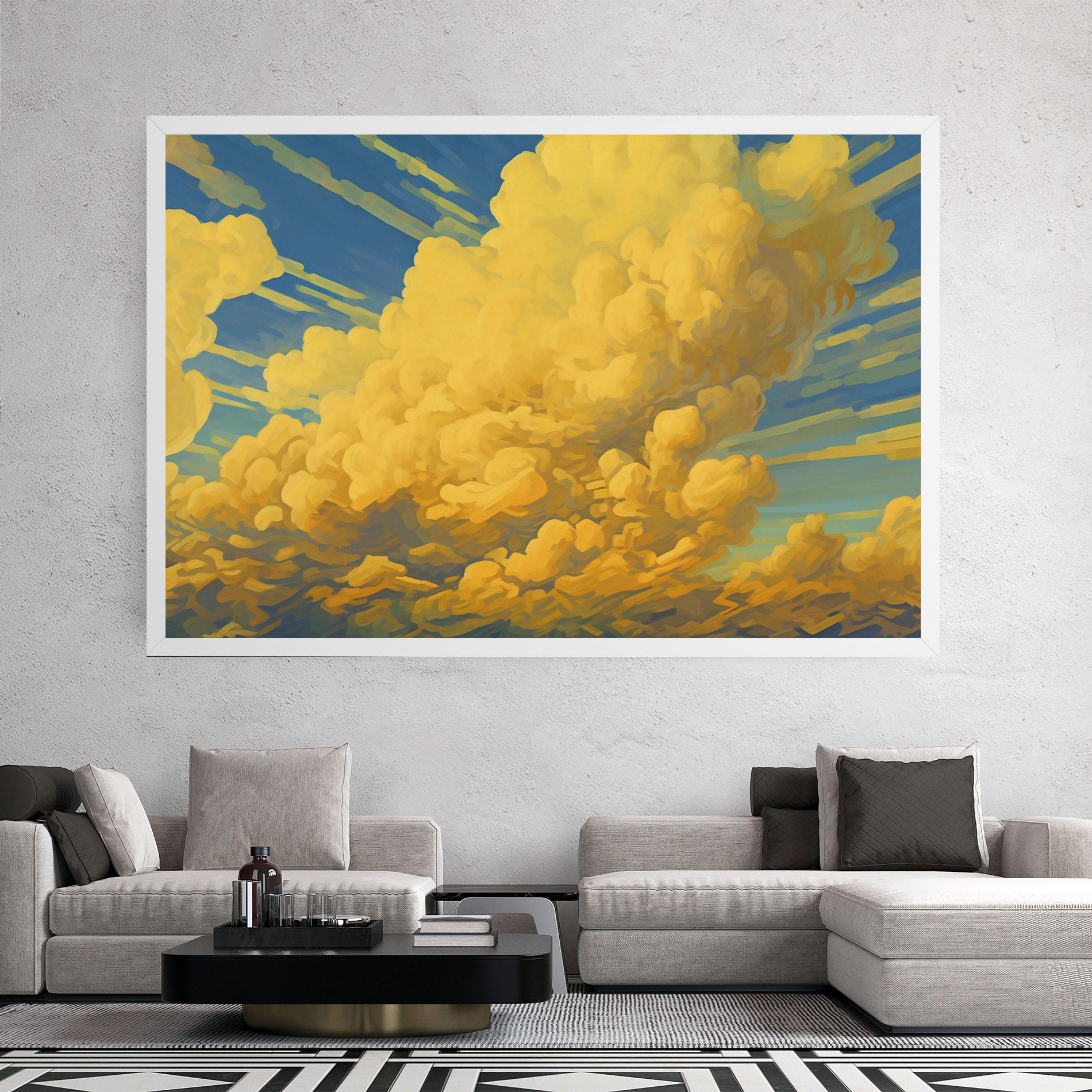 Tablou Canvas Big Yellow Cloud Art mockup 2