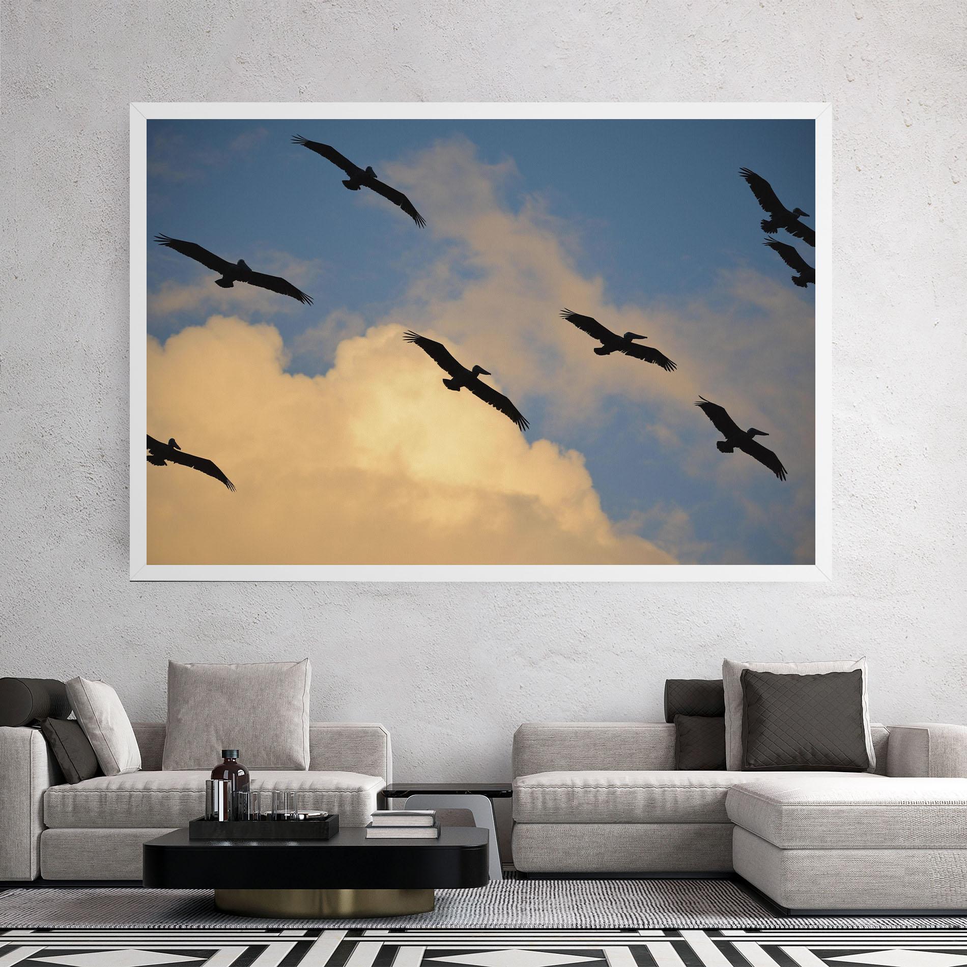 Tablou Canvas Bird Shilouette Cloud mockup 2