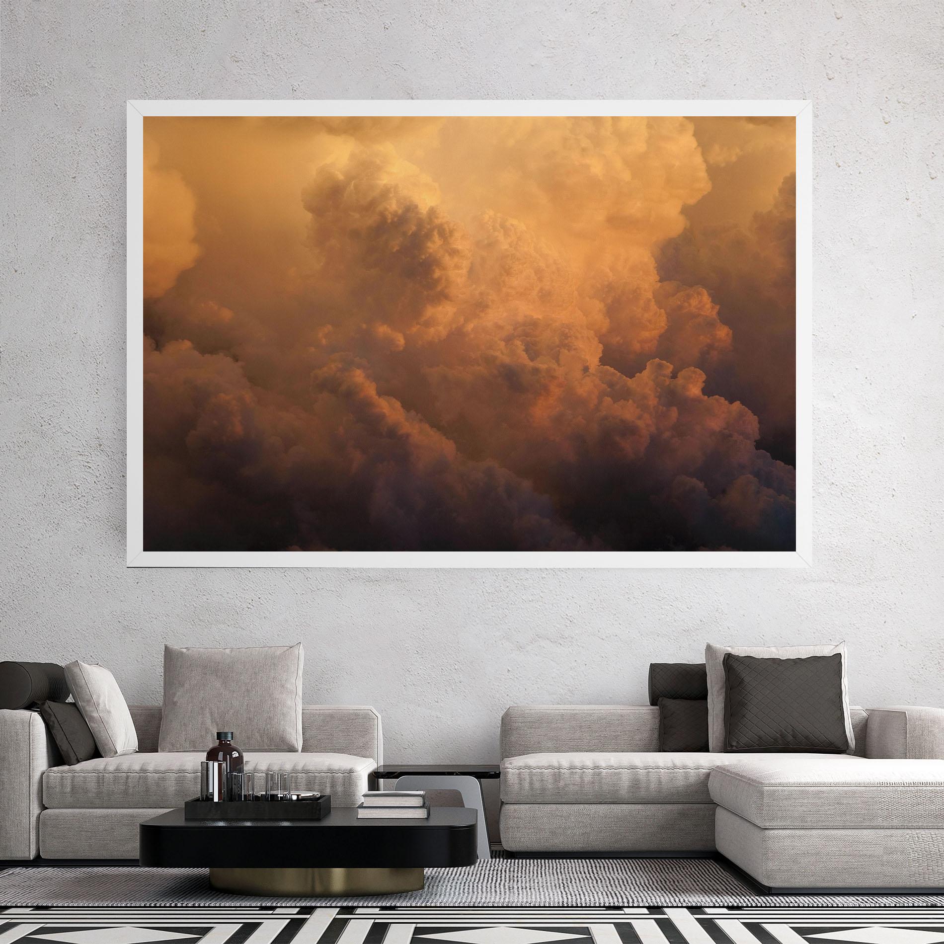 Tablou Canvas Brown Orange Clouds mockup 2