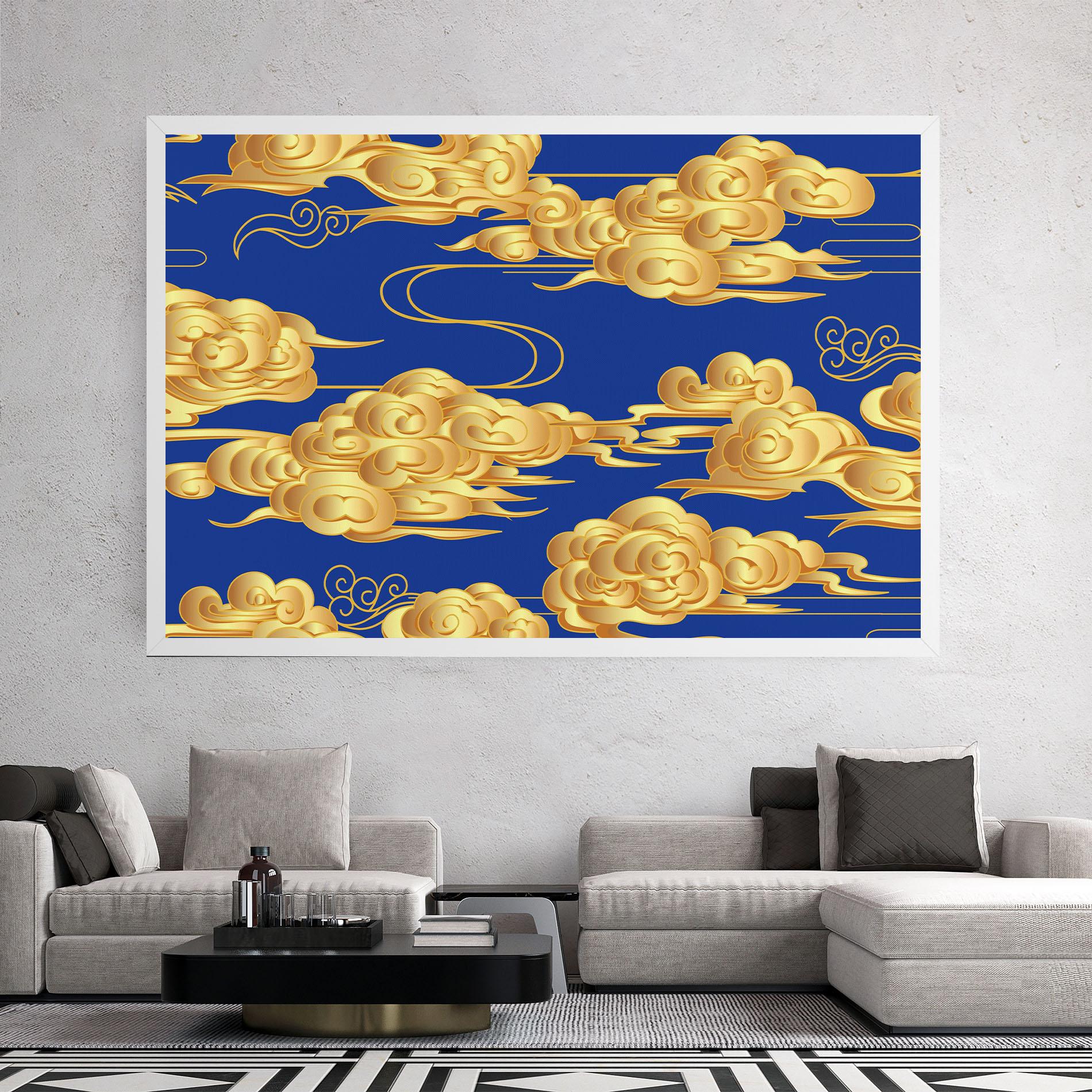 Tablou Canvas Gold Clouds mockup 2