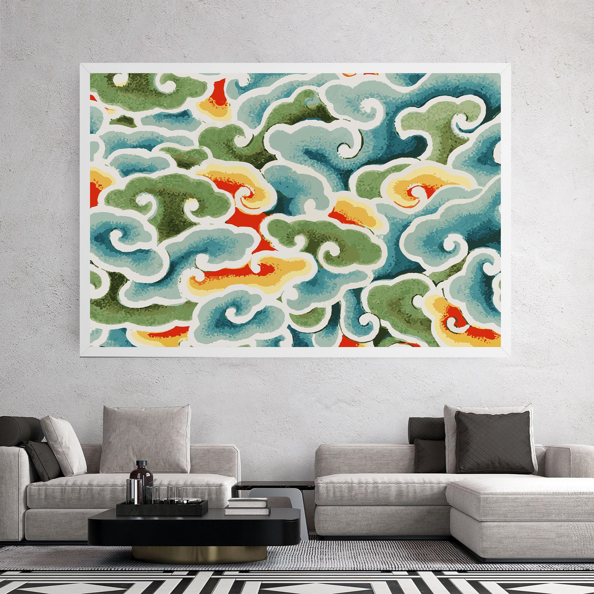 Tablou Canvas Green Blue Clouds mockup 2