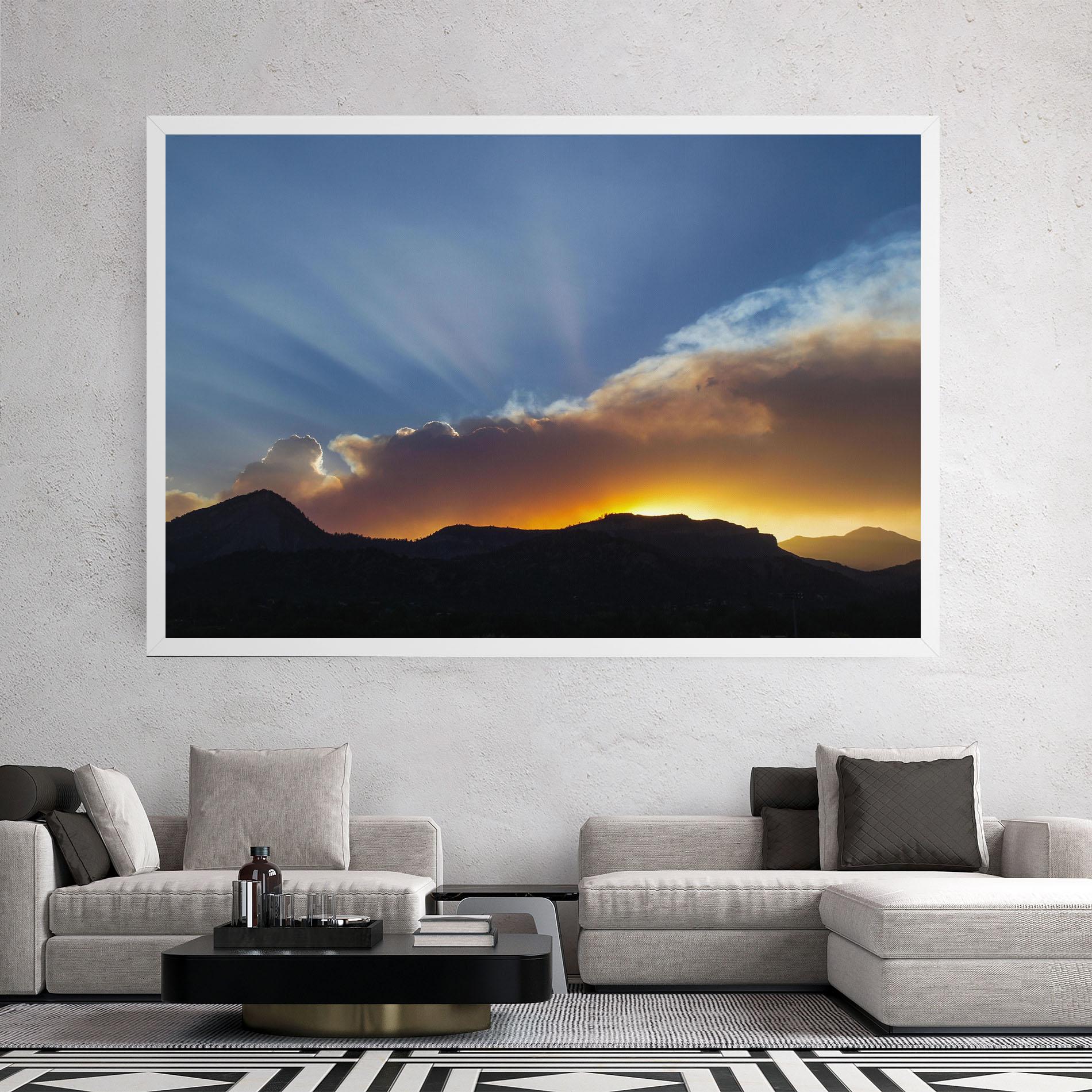 Tablou Canvas Mountain Silhouette Sunrise mockup 2