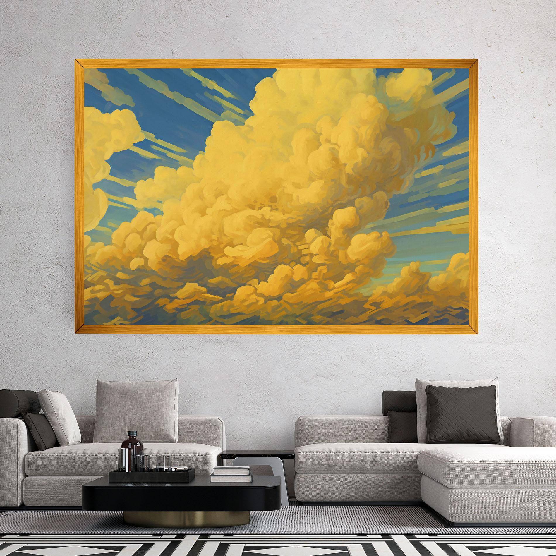 Tablou Canvas Big Yellow Cloud Art mockup 2