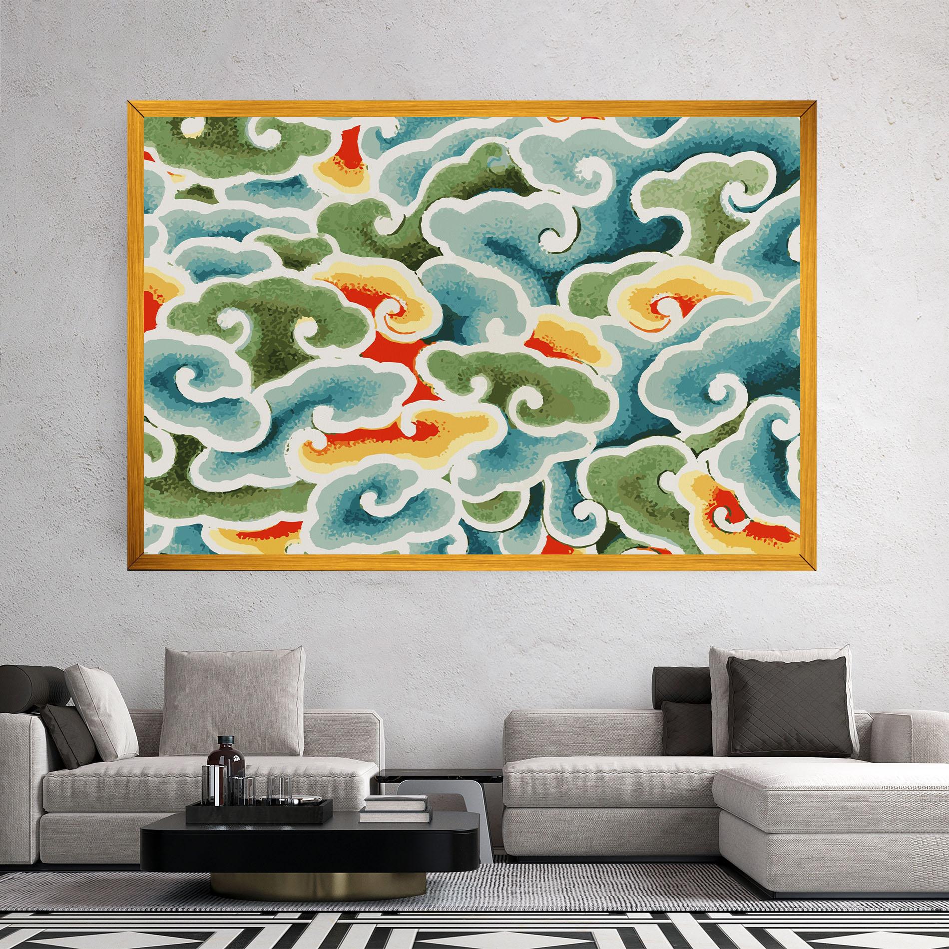 Tablou Canvas Green Blue Clouds mockup 2