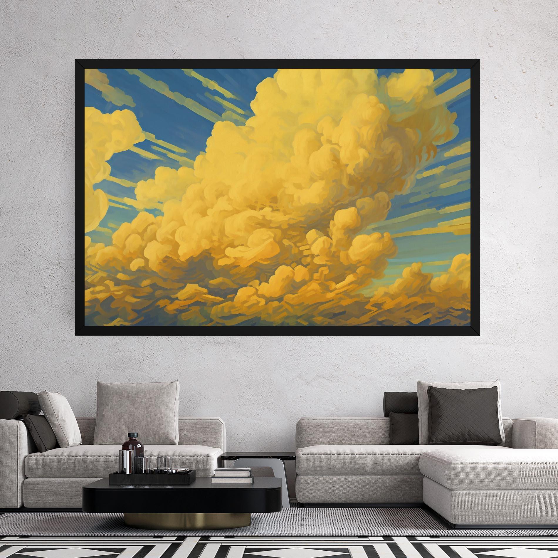 Tablou Canvas Big Yellow Cloud Art mockup 2