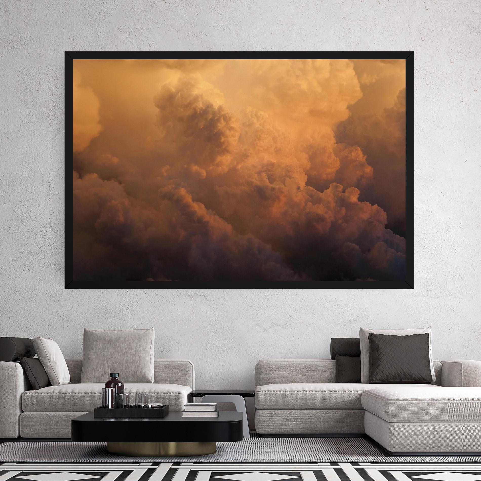 Tablou Canvas Brown Orange Clouds mockup 2