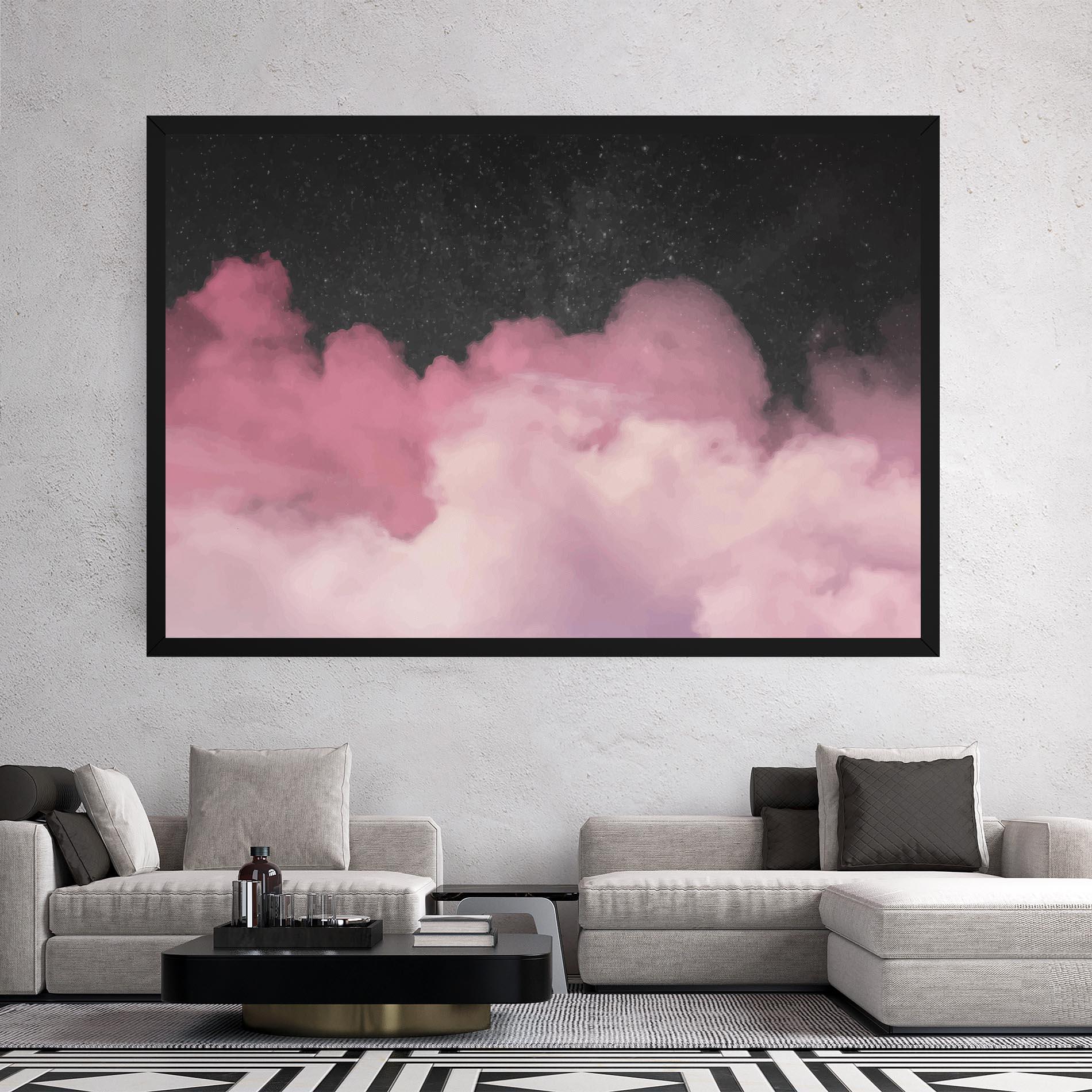Tablou Canvas Clouds Watercolor Purple mockup 2