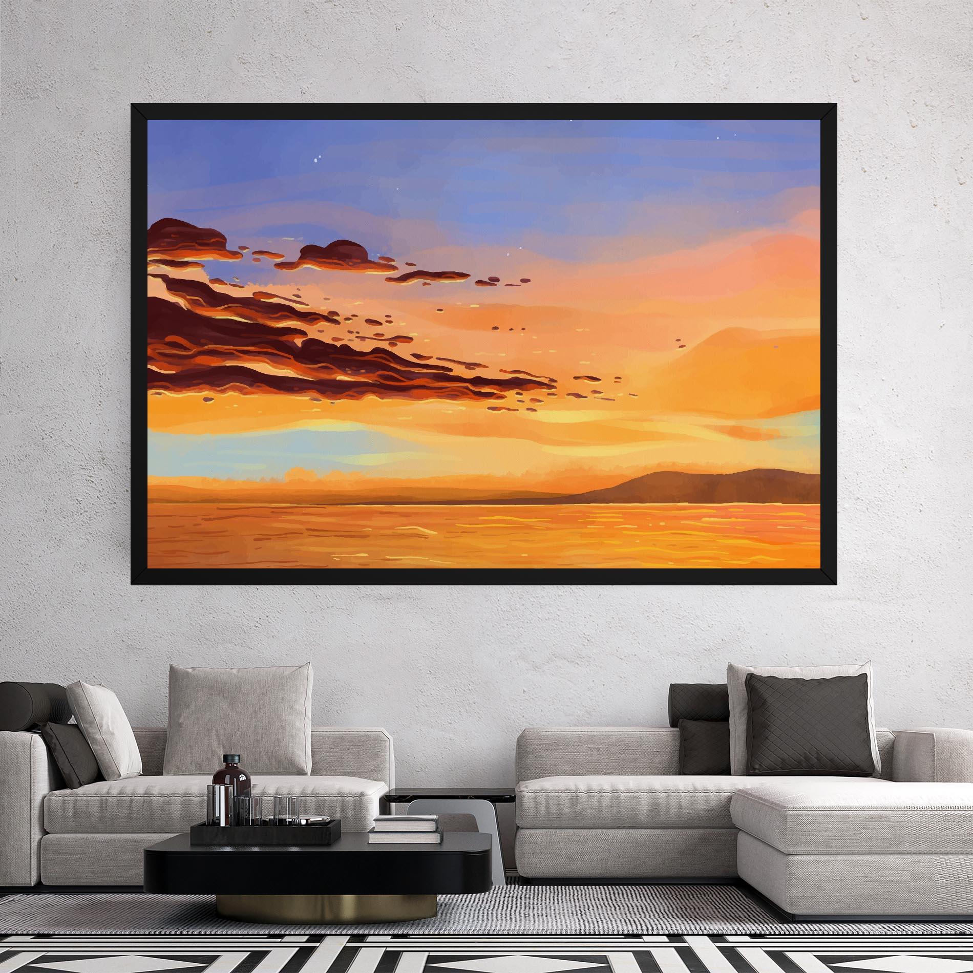 Tablou Canvas Dark Cloud Sunset mockup 2