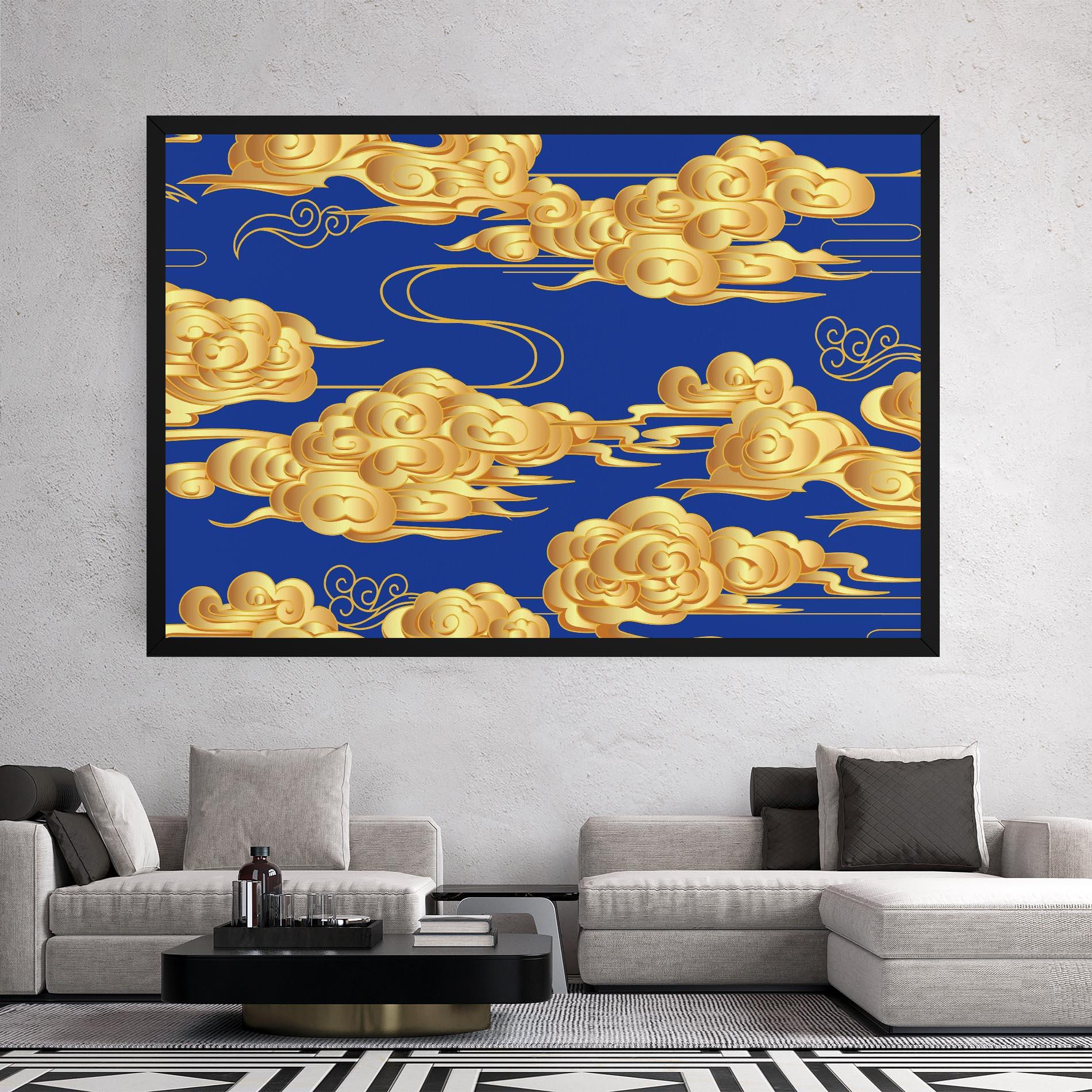Tablou Canvas Gold Clouds mockup 2