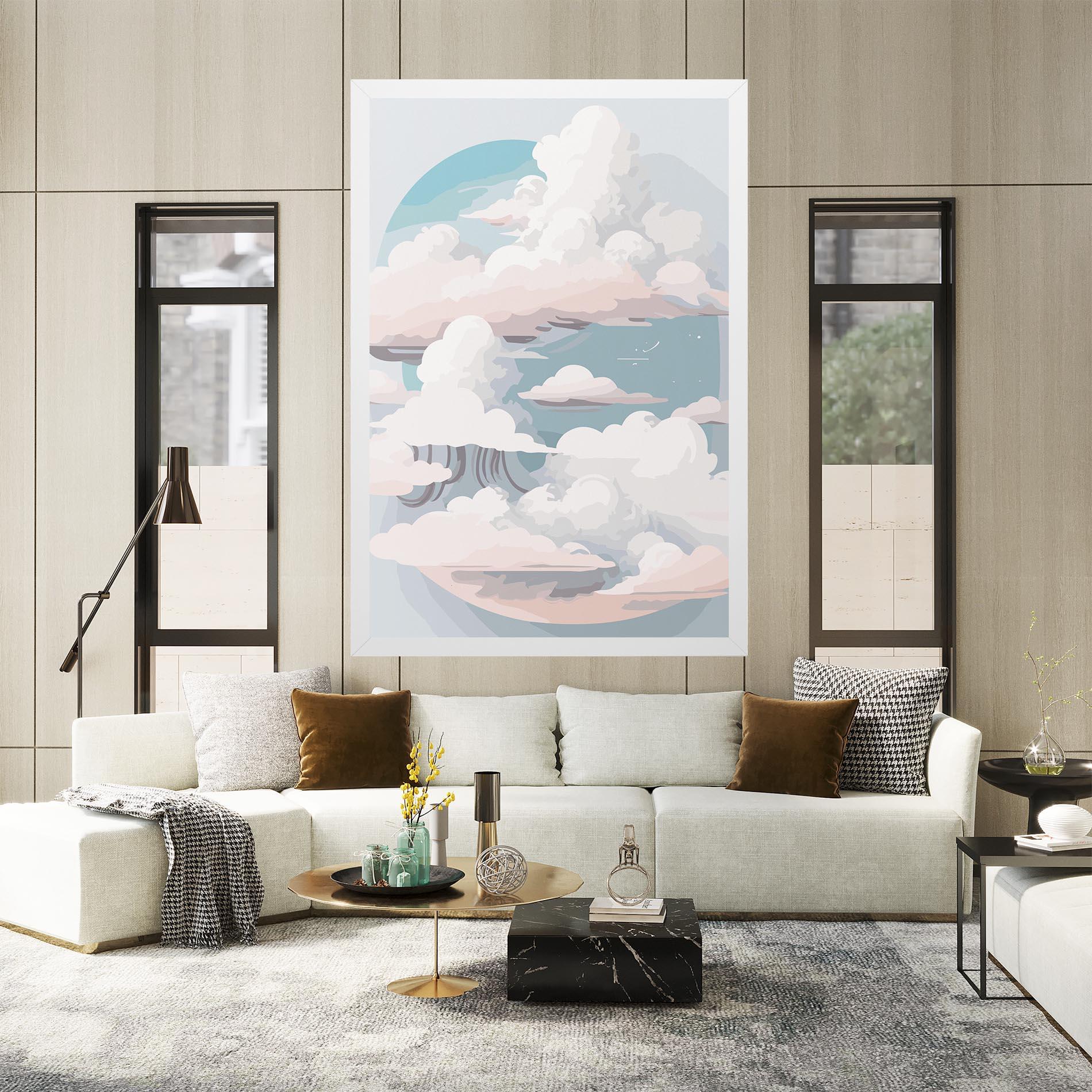 Tablou Canvas Cloud White Art mockup 2