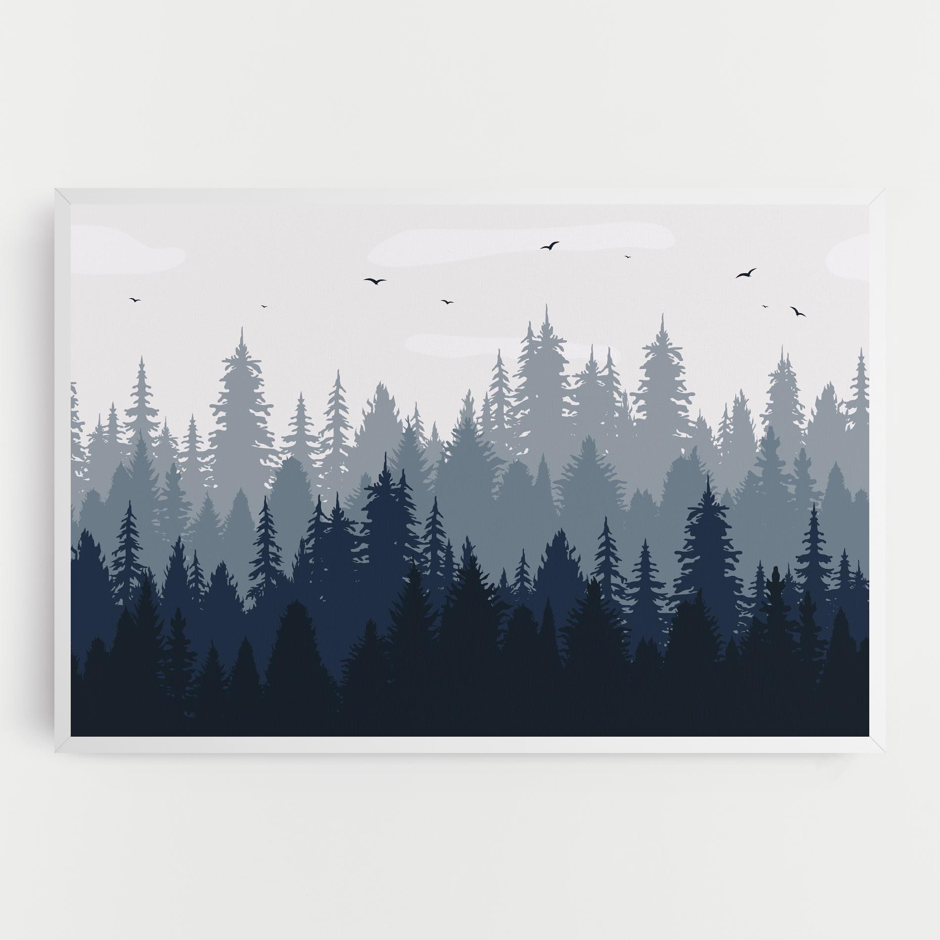 Tablou Canvas Foggy Blue Forest mockup 0