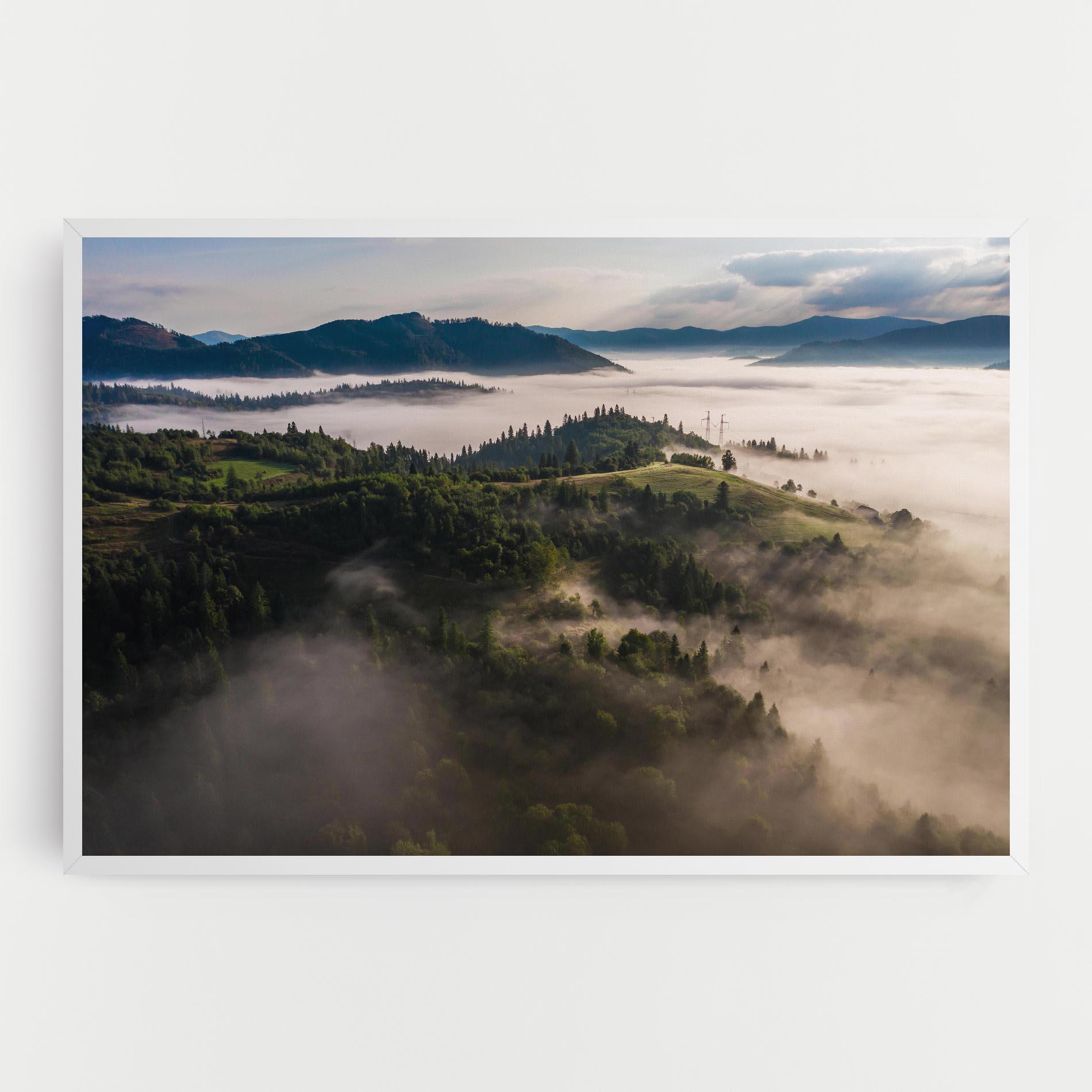 Tablou Canvas Foggy Forest View mockup 0