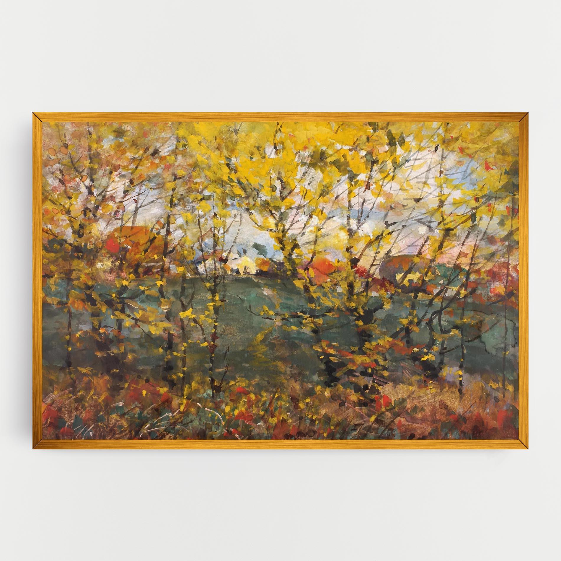 Tablou Canvas Autumn Painting Tree mockup 0