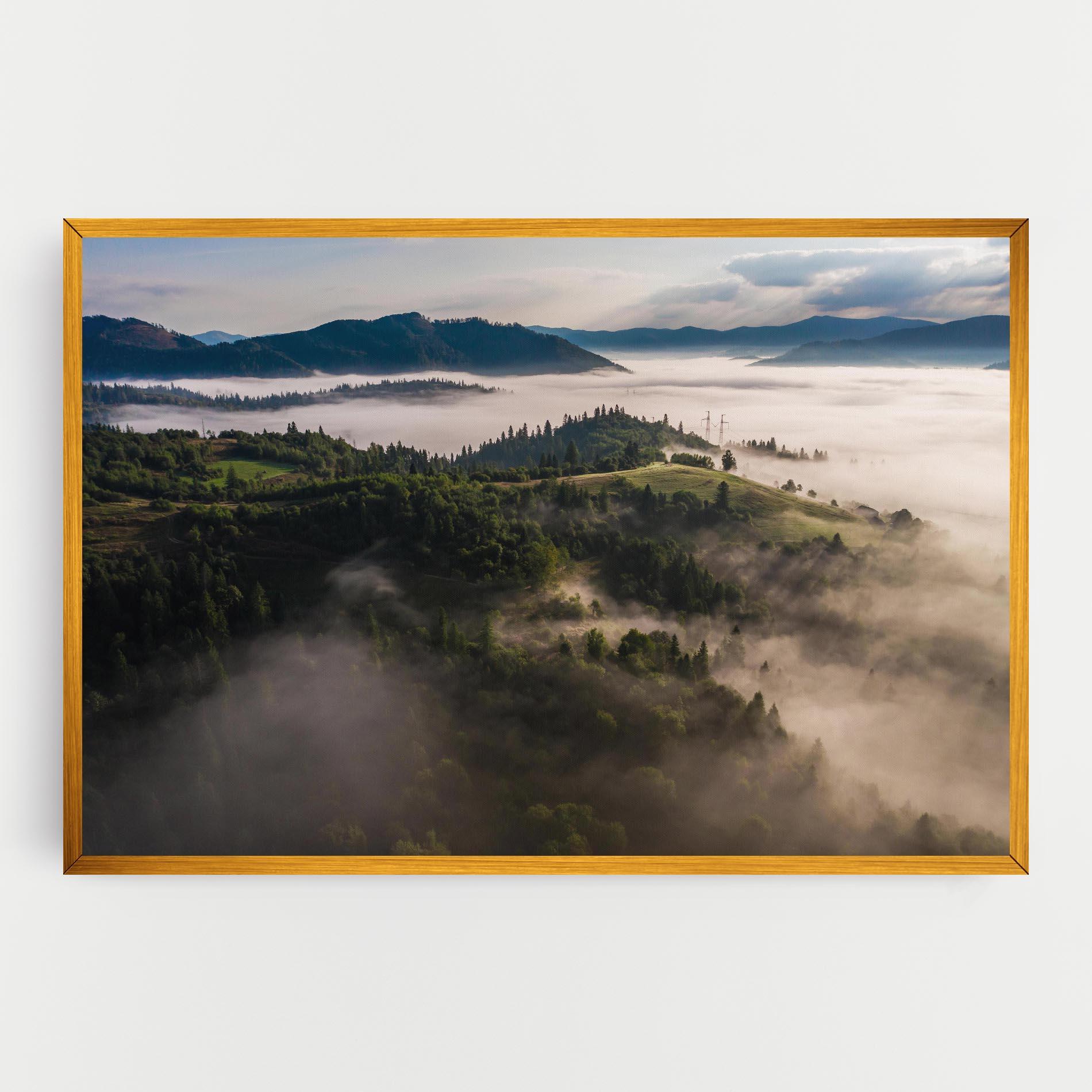 Tablou Canvas Foggy Forest View mockup 0