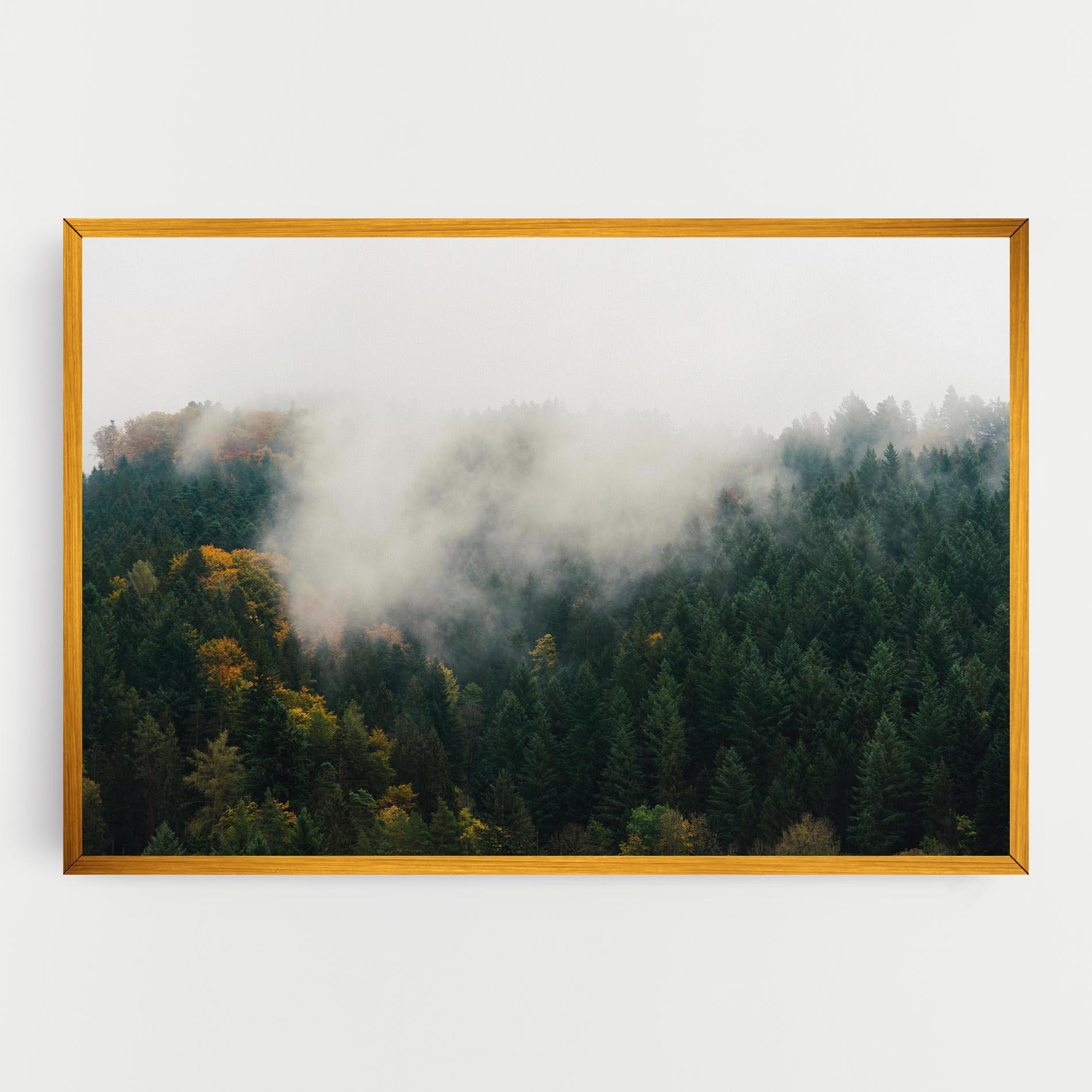 Tablou Canvas Foggy Tree Forest mockup 0