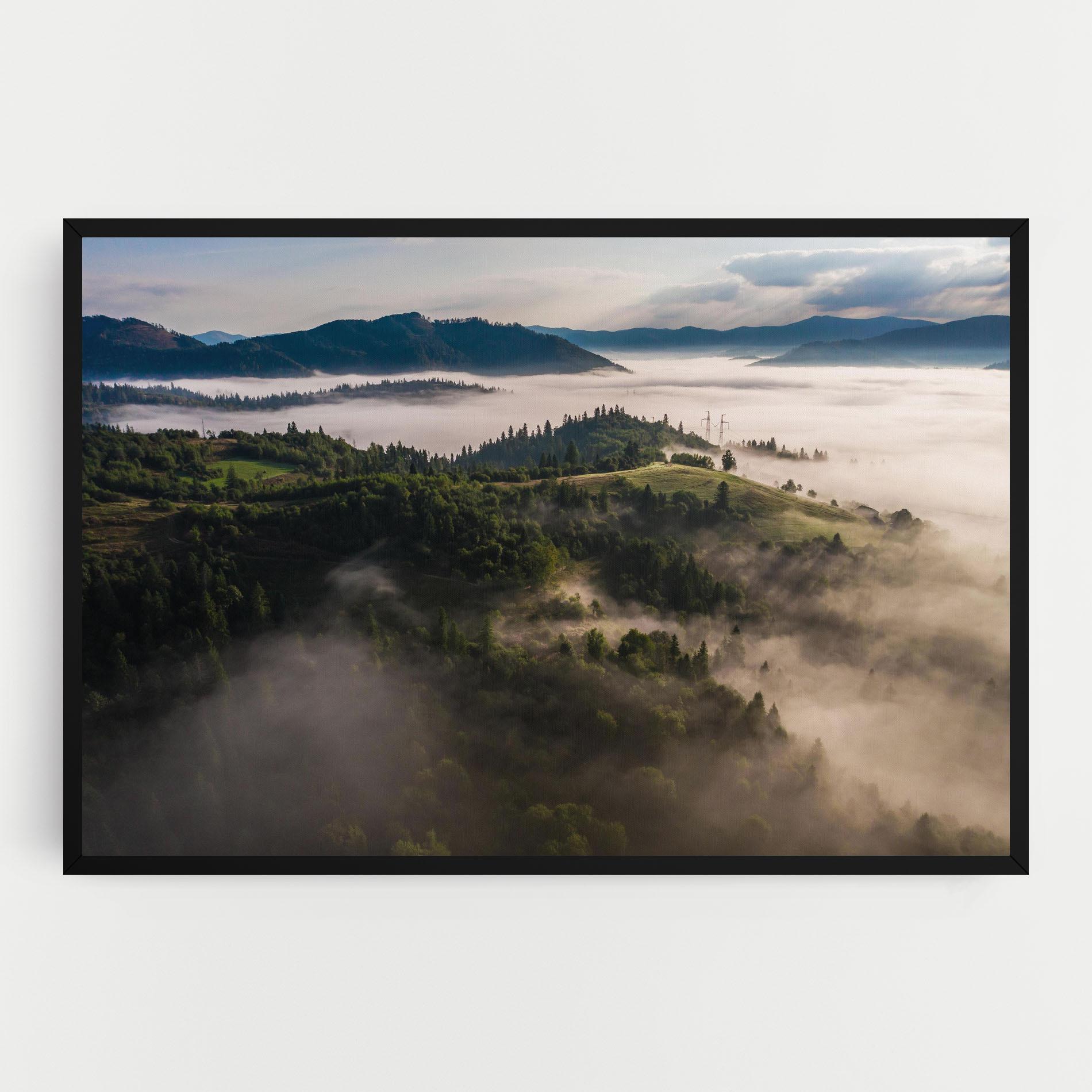 Tablou Canvas Foggy Forest View mockup 0