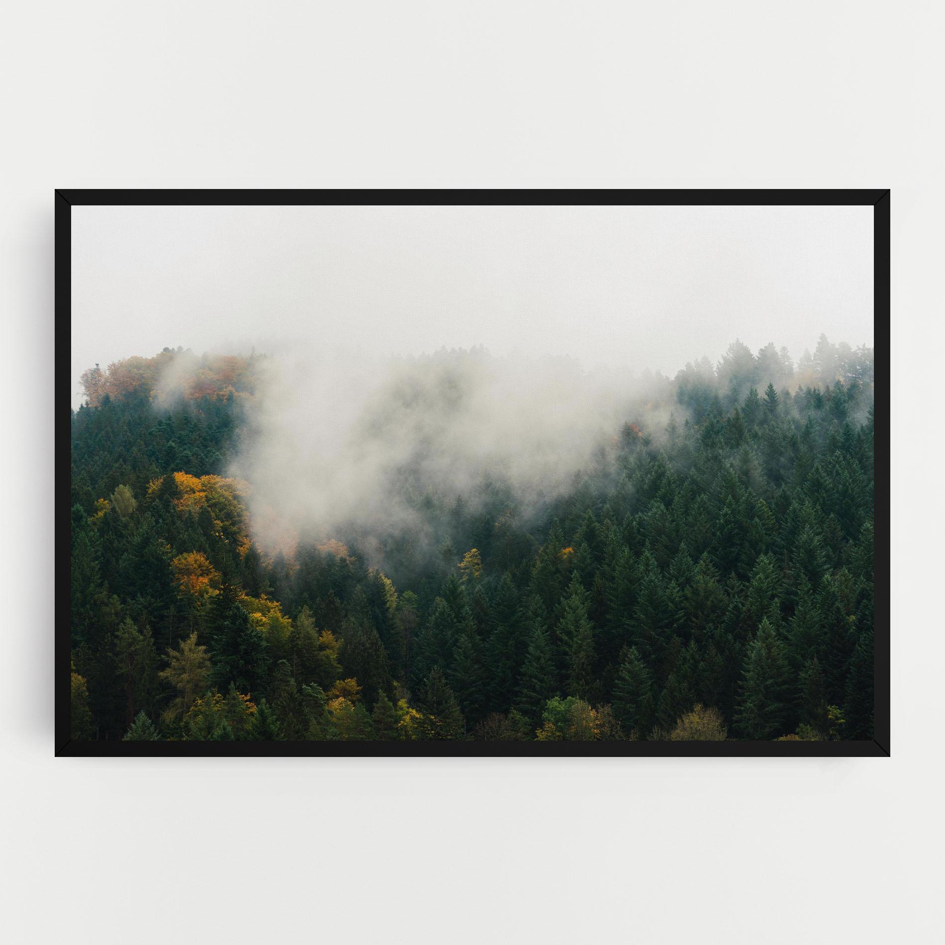 Tablou Canvas Foggy Tree Forest mockup 0