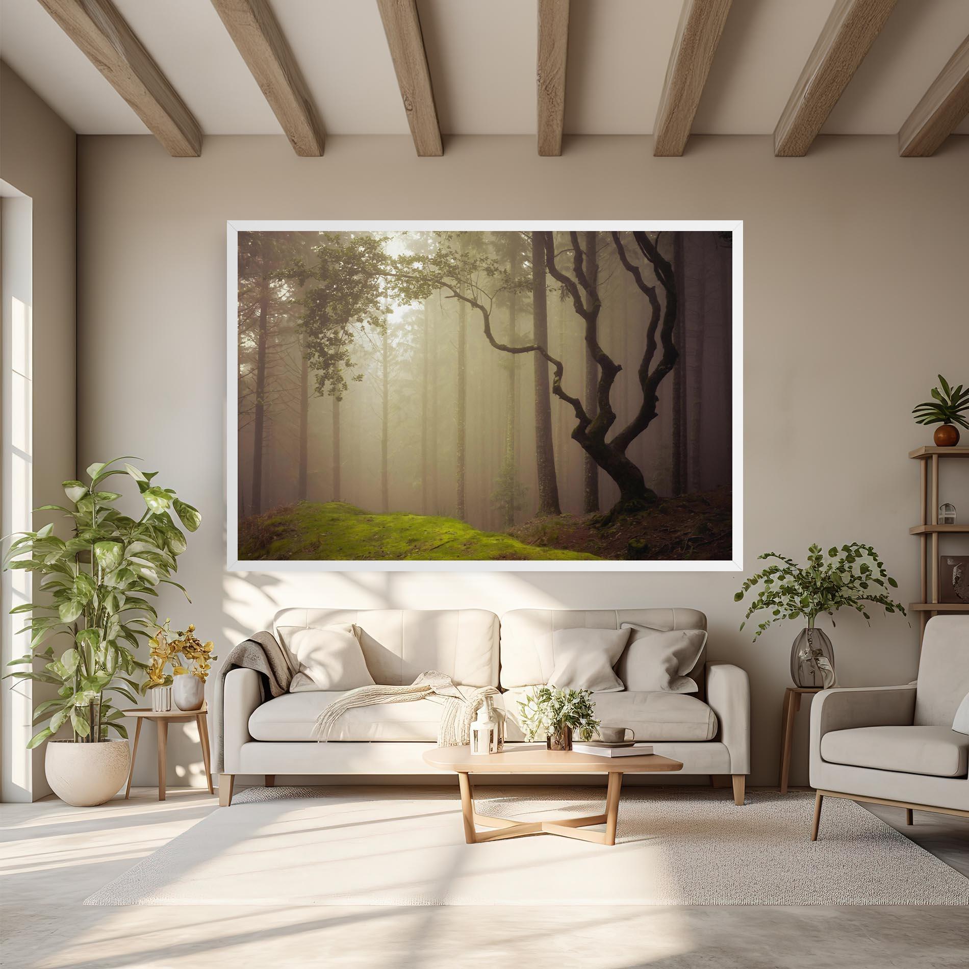 Tablou Canvas Foggy Tree Art mockup 6