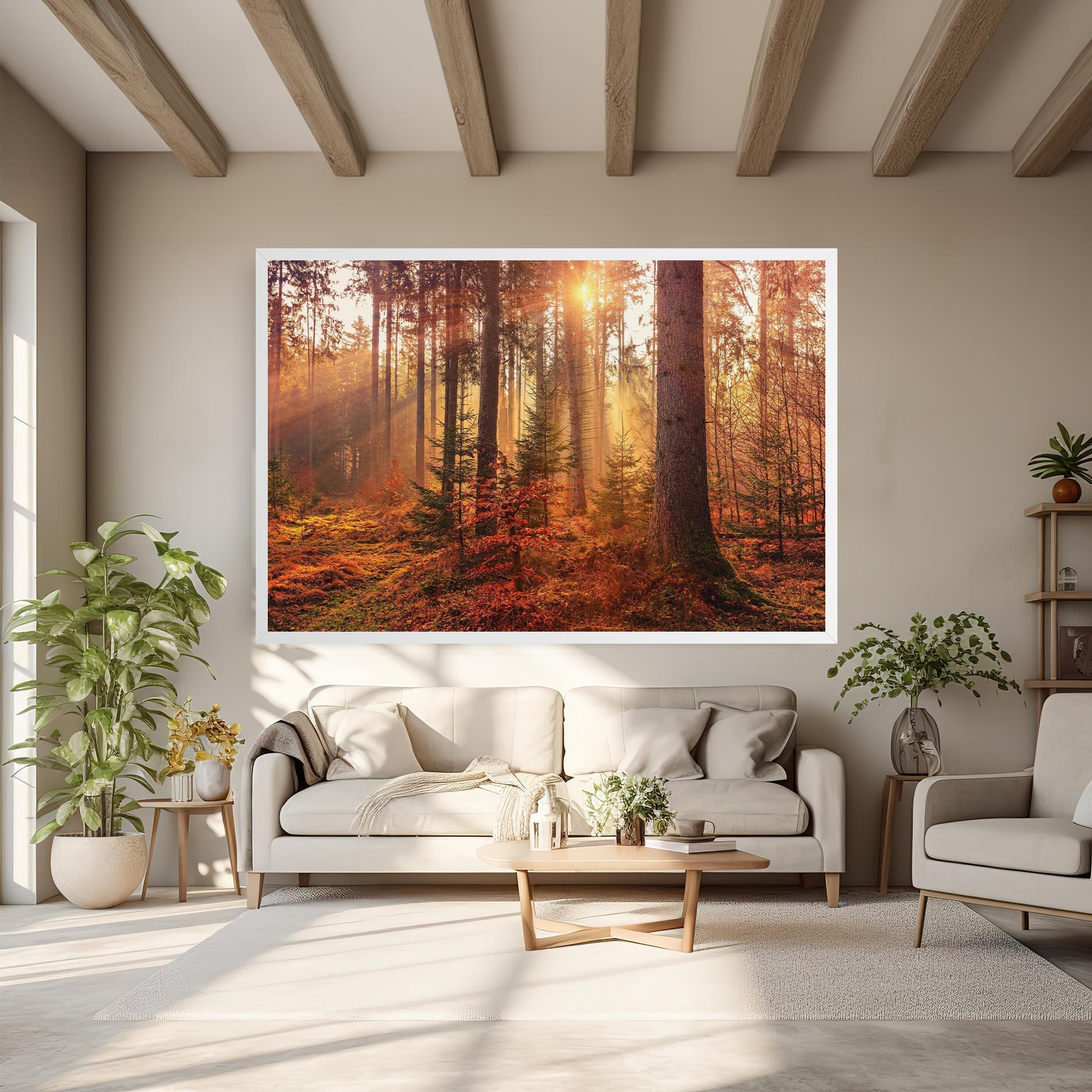 Tablou Canvas Orange Light Forest mockup 6