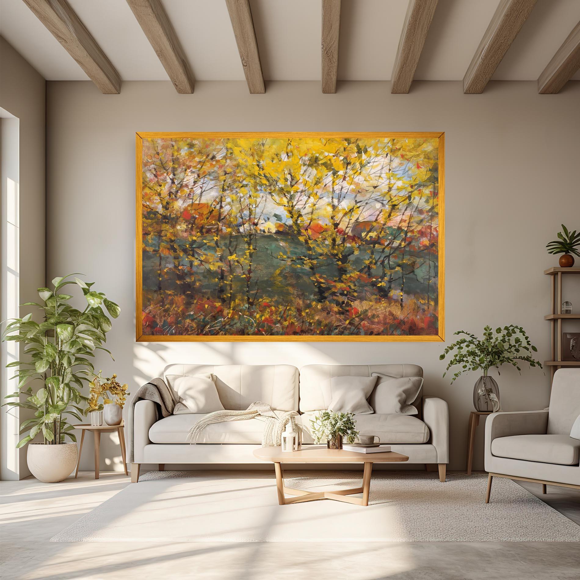 Tablou Canvas Autumn Painting Tree mockup 6