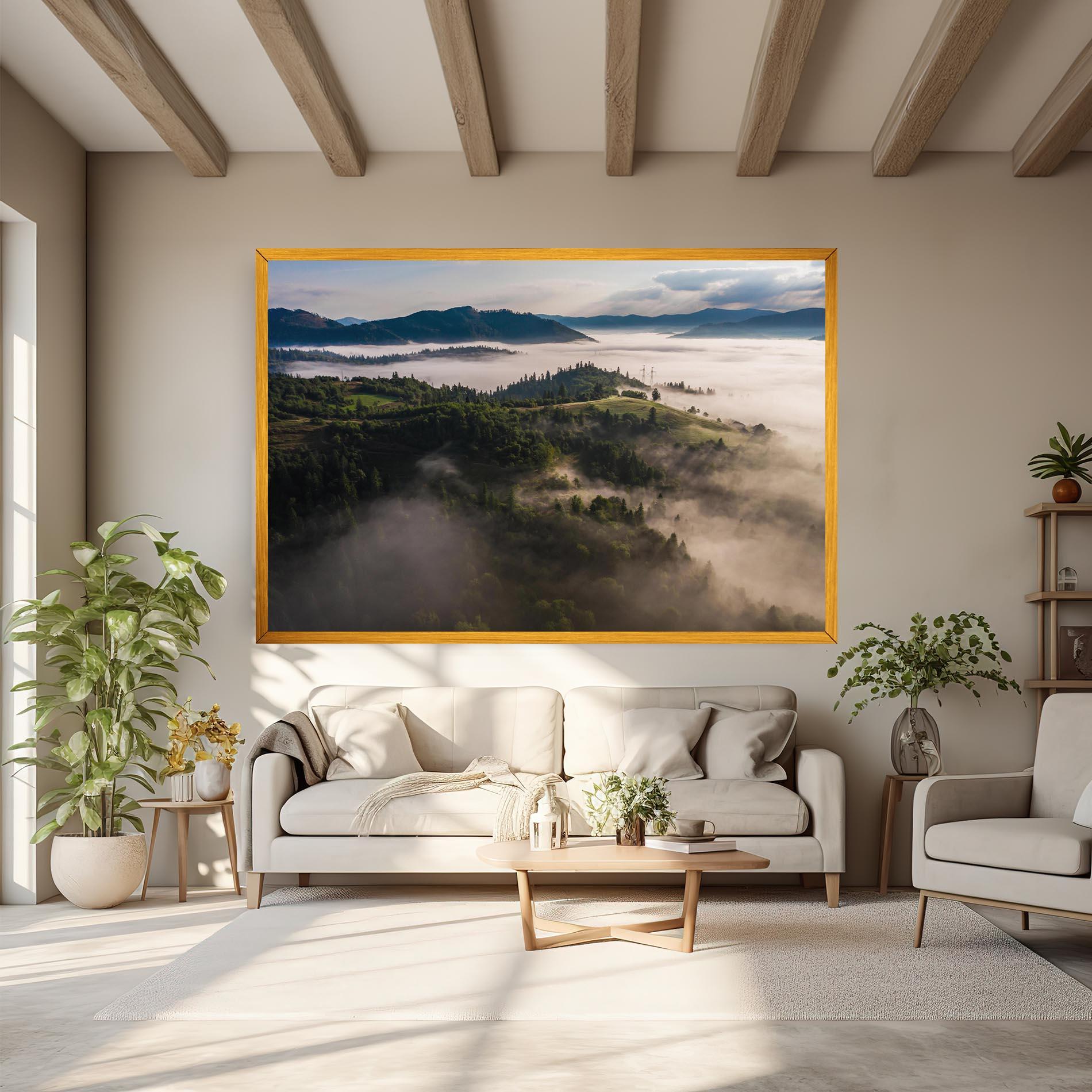 Tablou Canvas Foggy Forest View mockup 6