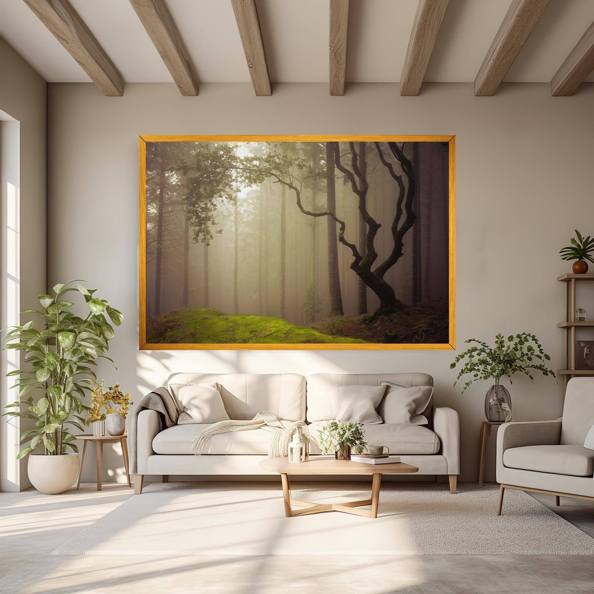 Tablou Canvas Foggy Tree Art mockup 6