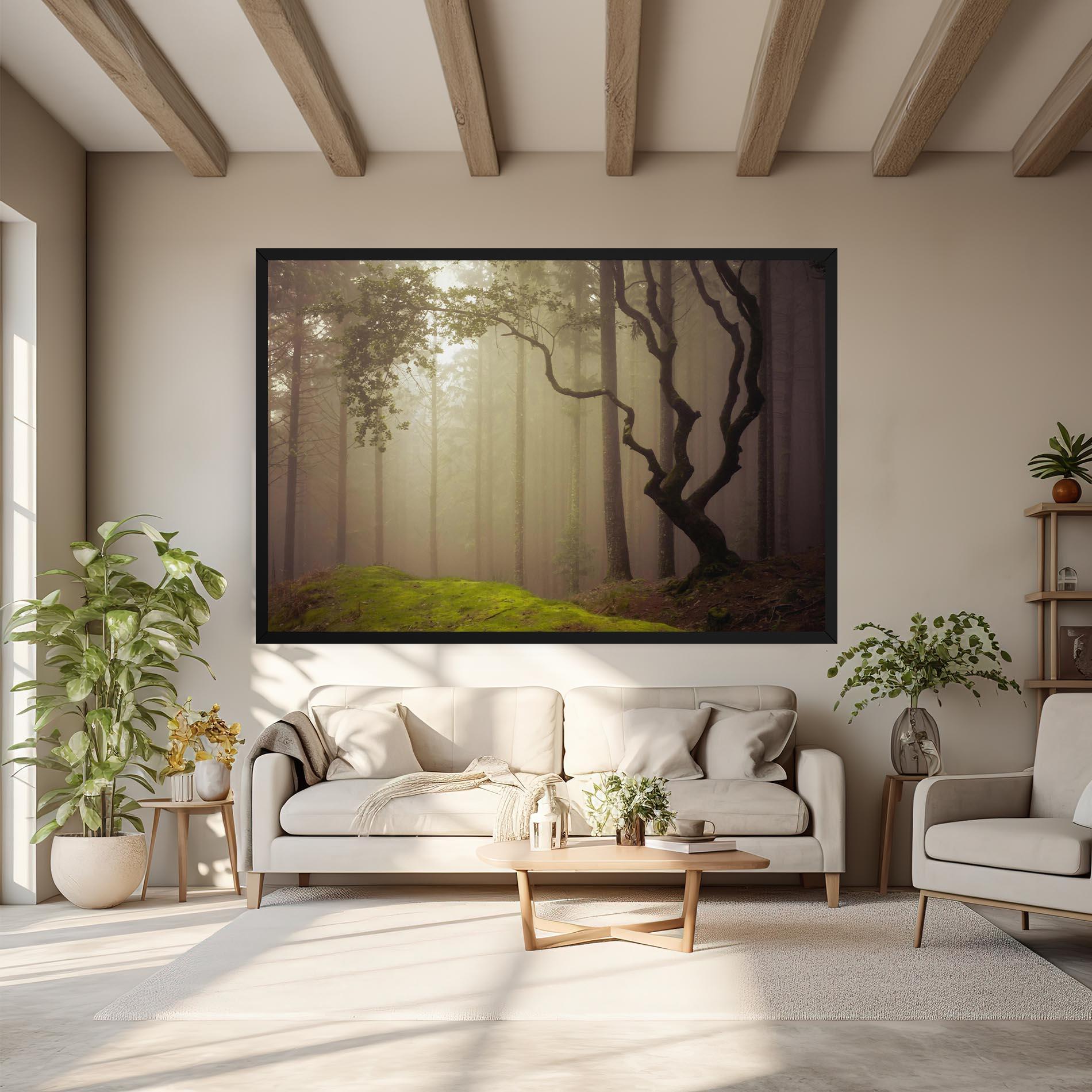 Tablou Canvas Foggy Tree Art mockup 6