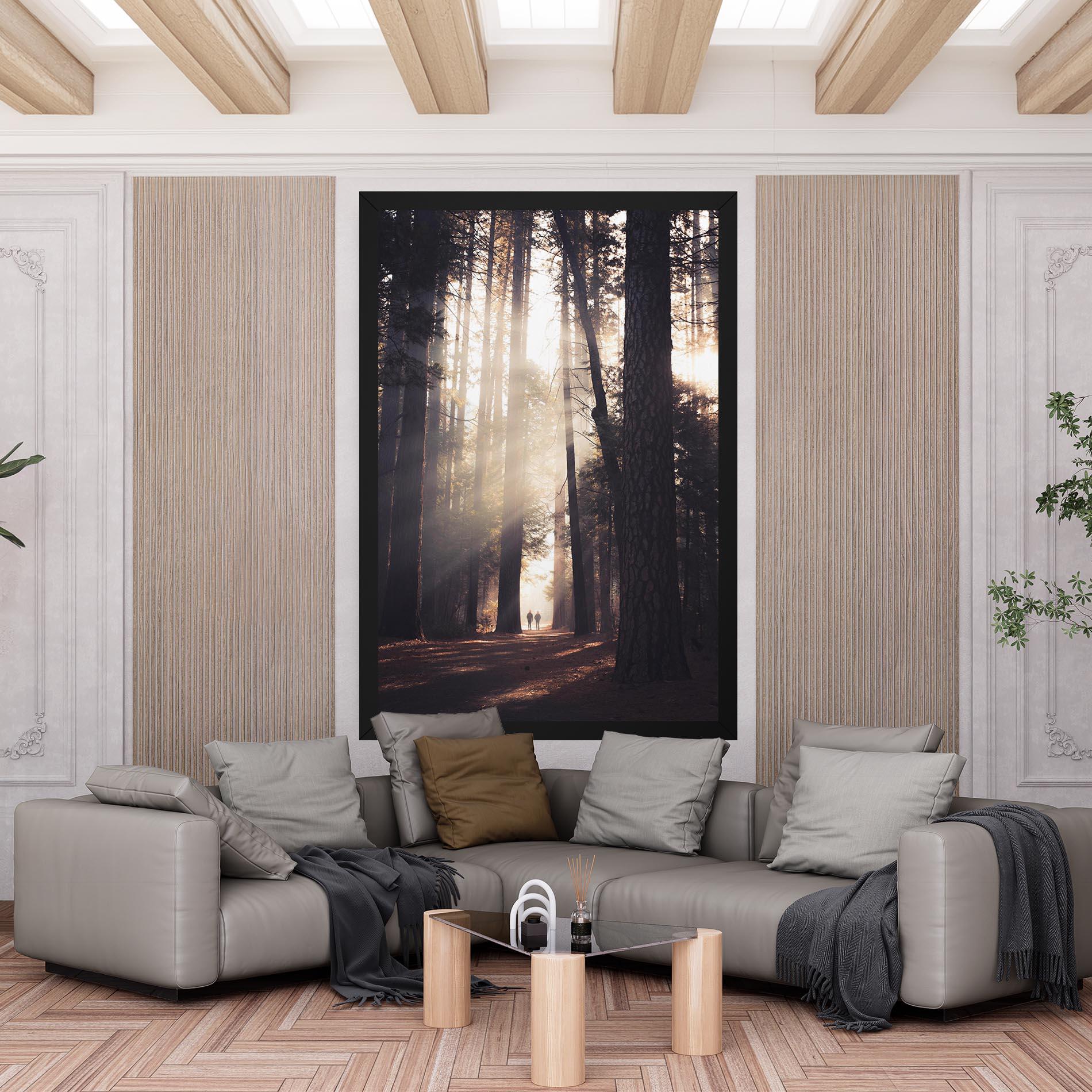 Tablou Canvas Foggy Couple Forest mockup 6