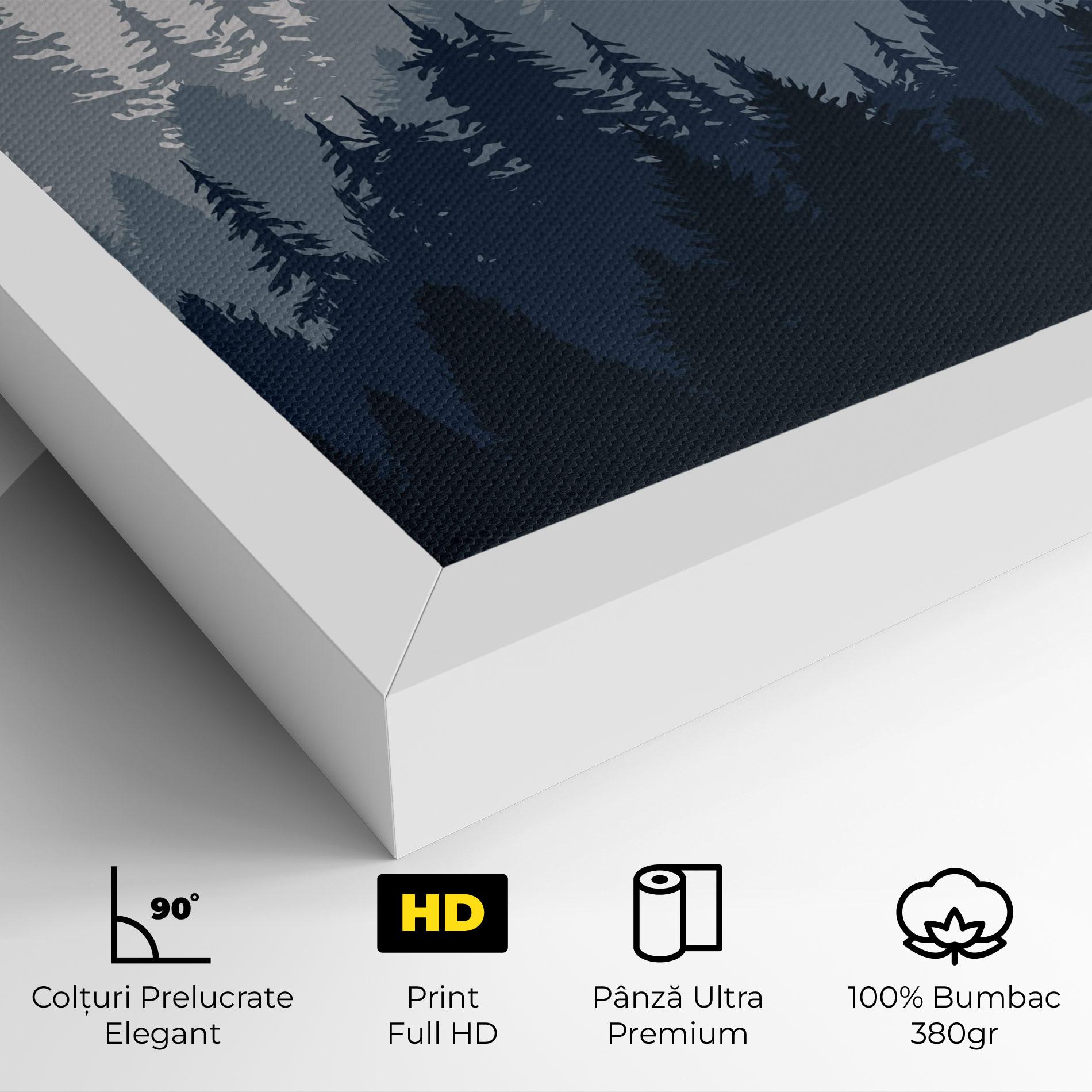 Tablou Canvas Foggy Blue Forest mockup 4