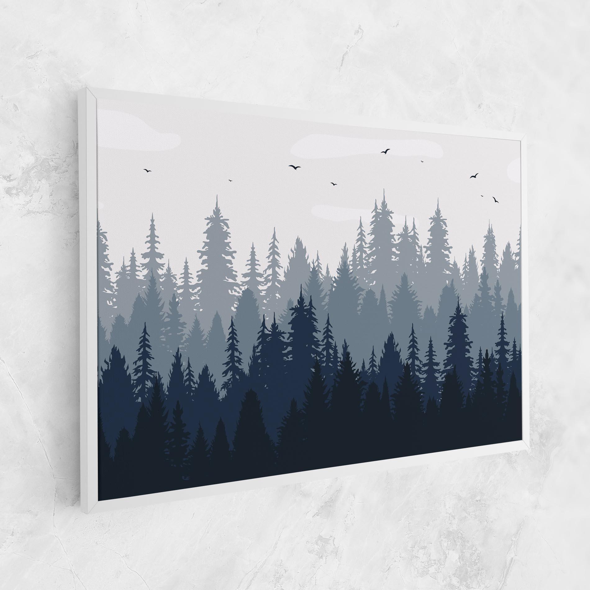 Tablou Canvas Foggy Blue Forest mockup 1
