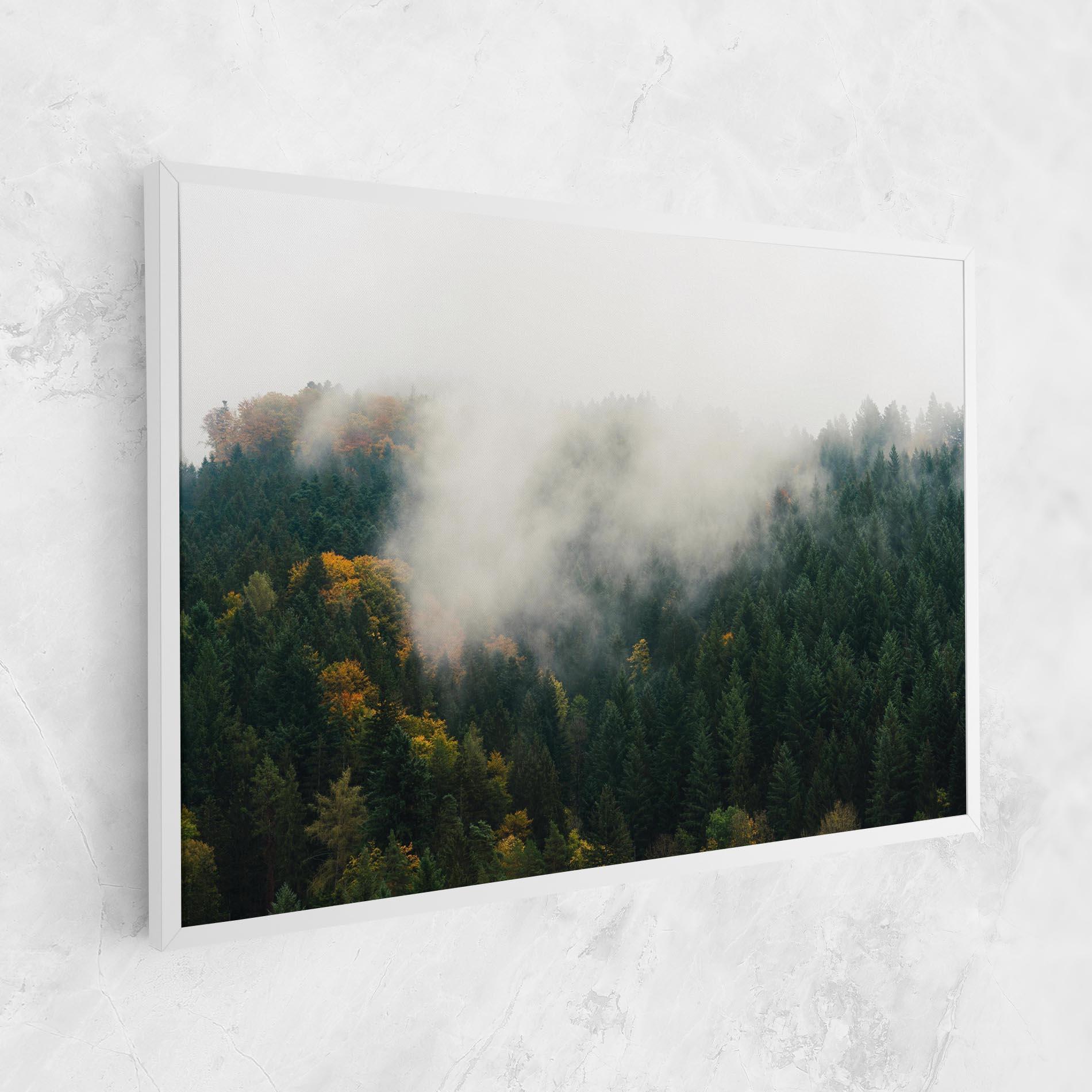 Tablou Canvas Foggy Tree Forest mockup 1