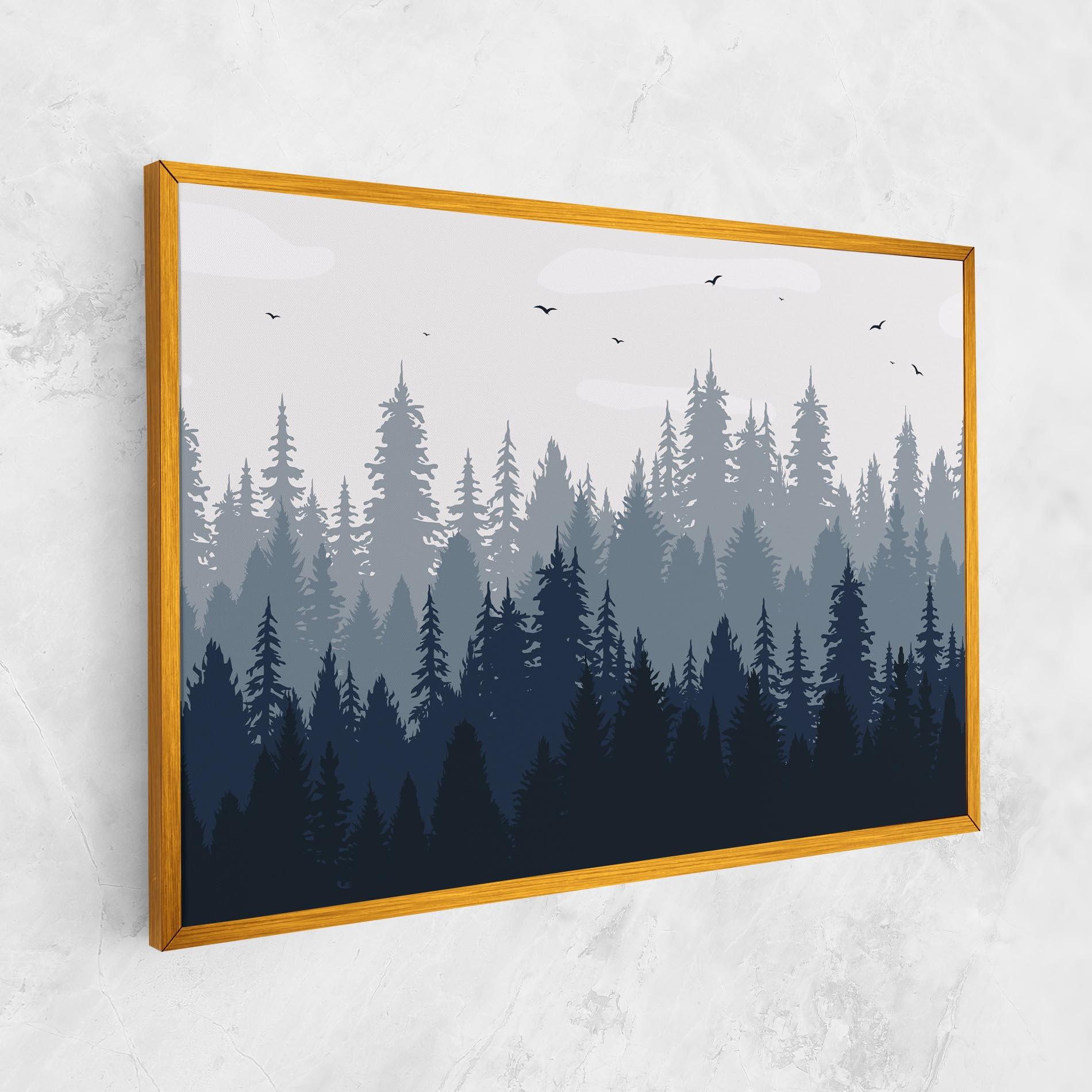 Tablou Canvas Foggy Blue Forest mockup 1