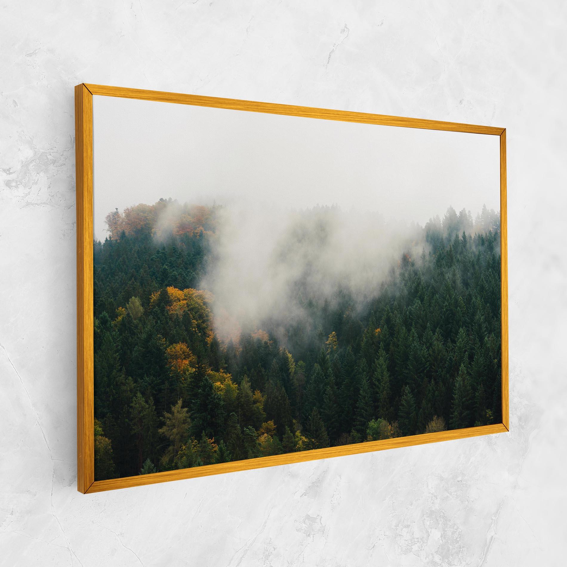 Tablou Canvas Foggy Tree Forest mockup 1