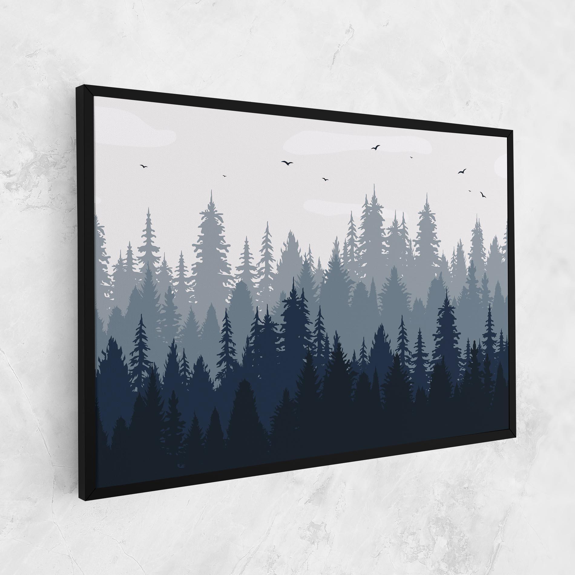 Tablou Canvas Foggy Blue Forest mockup 1