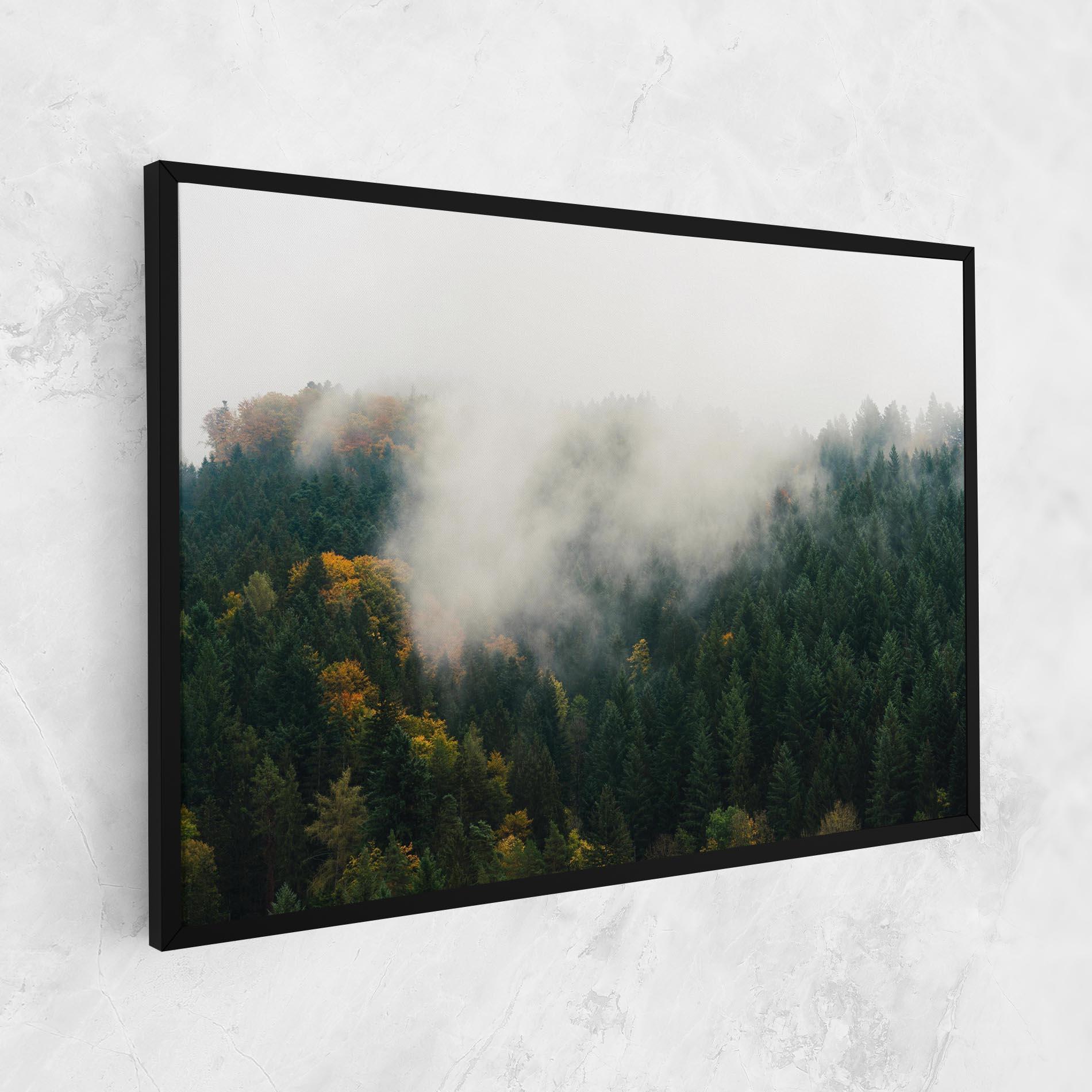 Tablou Canvas Foggy Tree Forest mockup 1