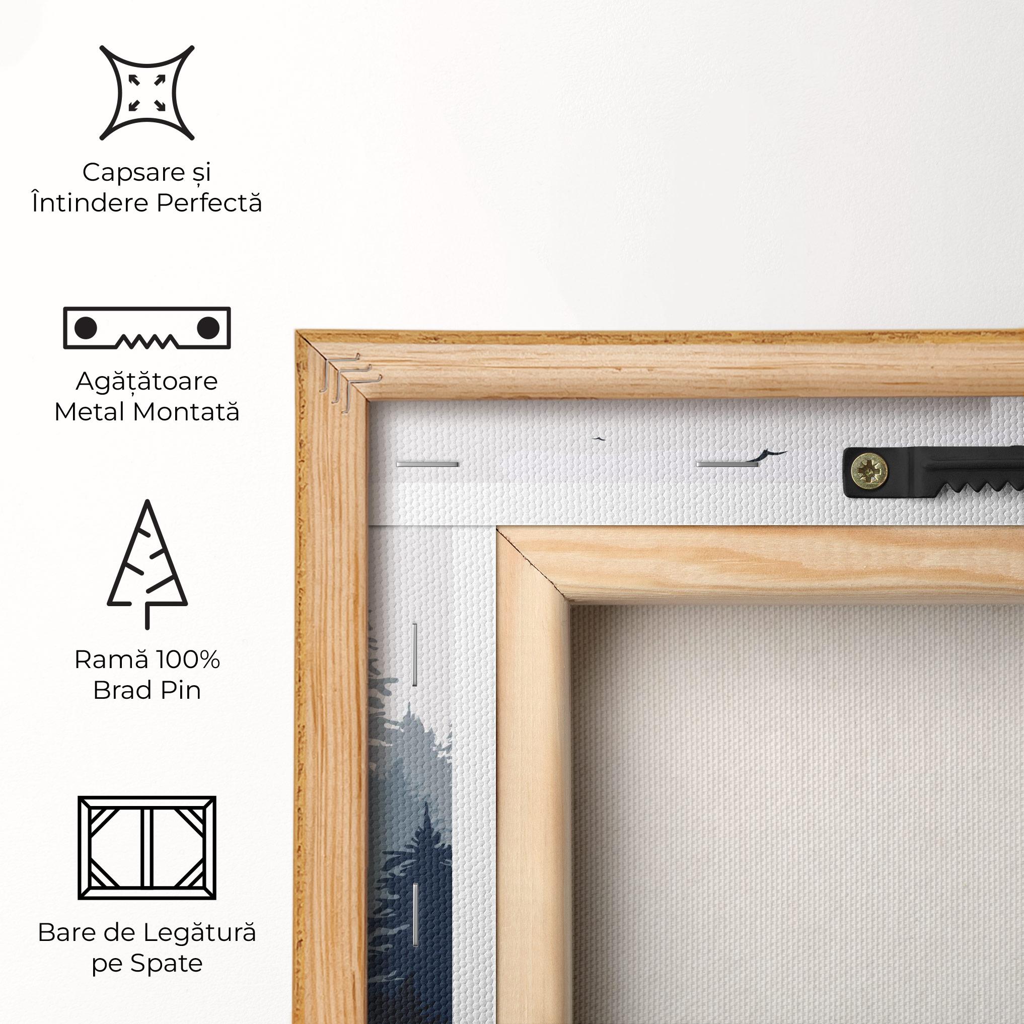 Tablou Canvas Foggy Blue Forest mockup 5