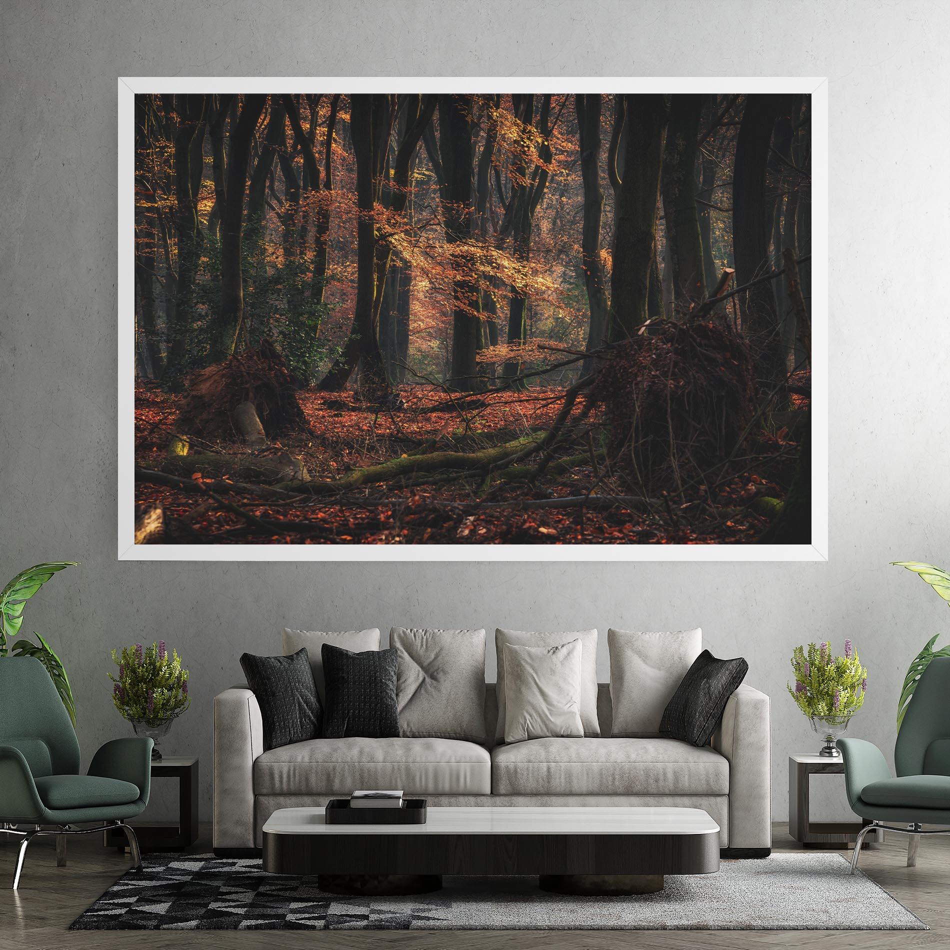 Tablou Canvas Autumn Forest Trees mockup 7