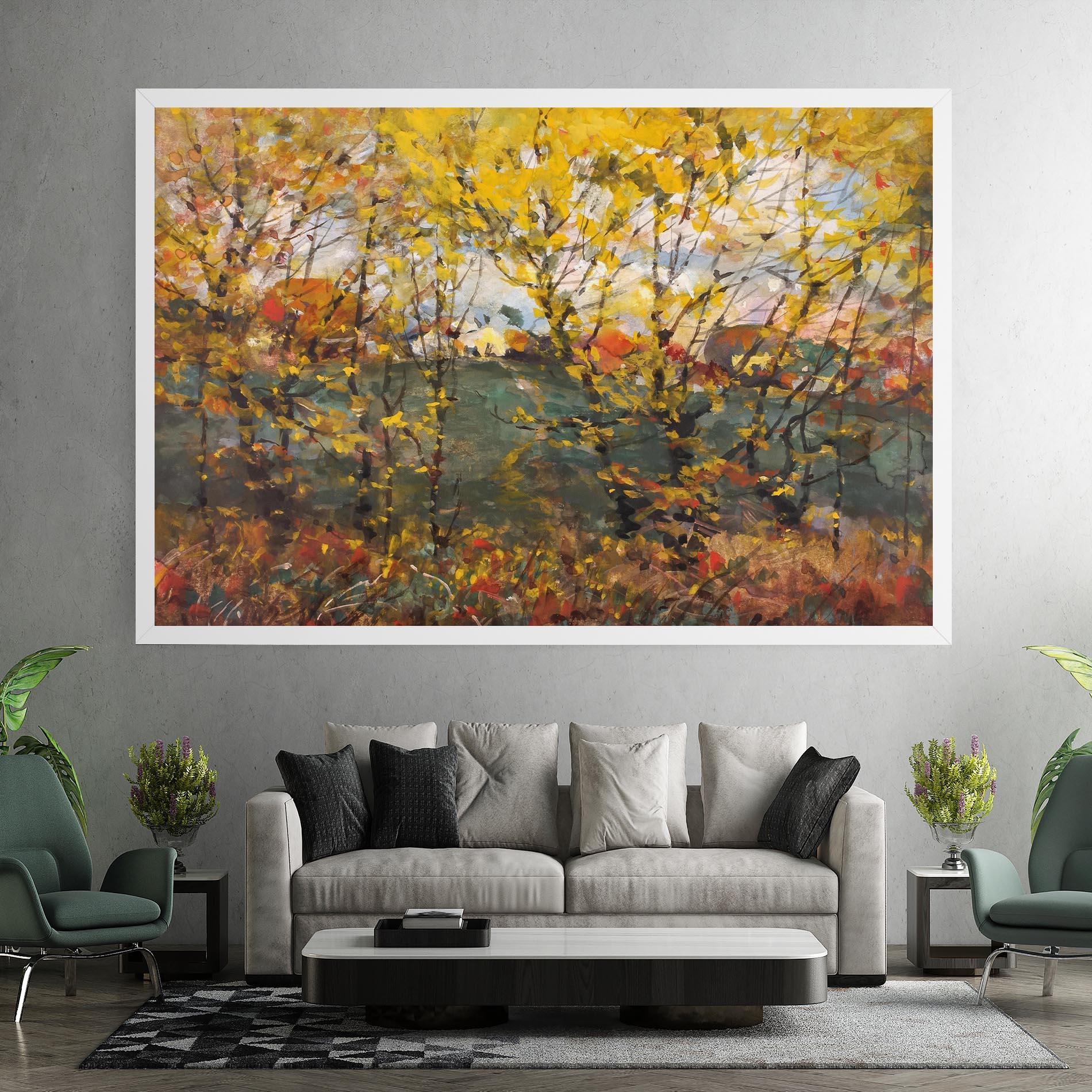 Tablou Canvas Autumn Painting Tree mockup 7