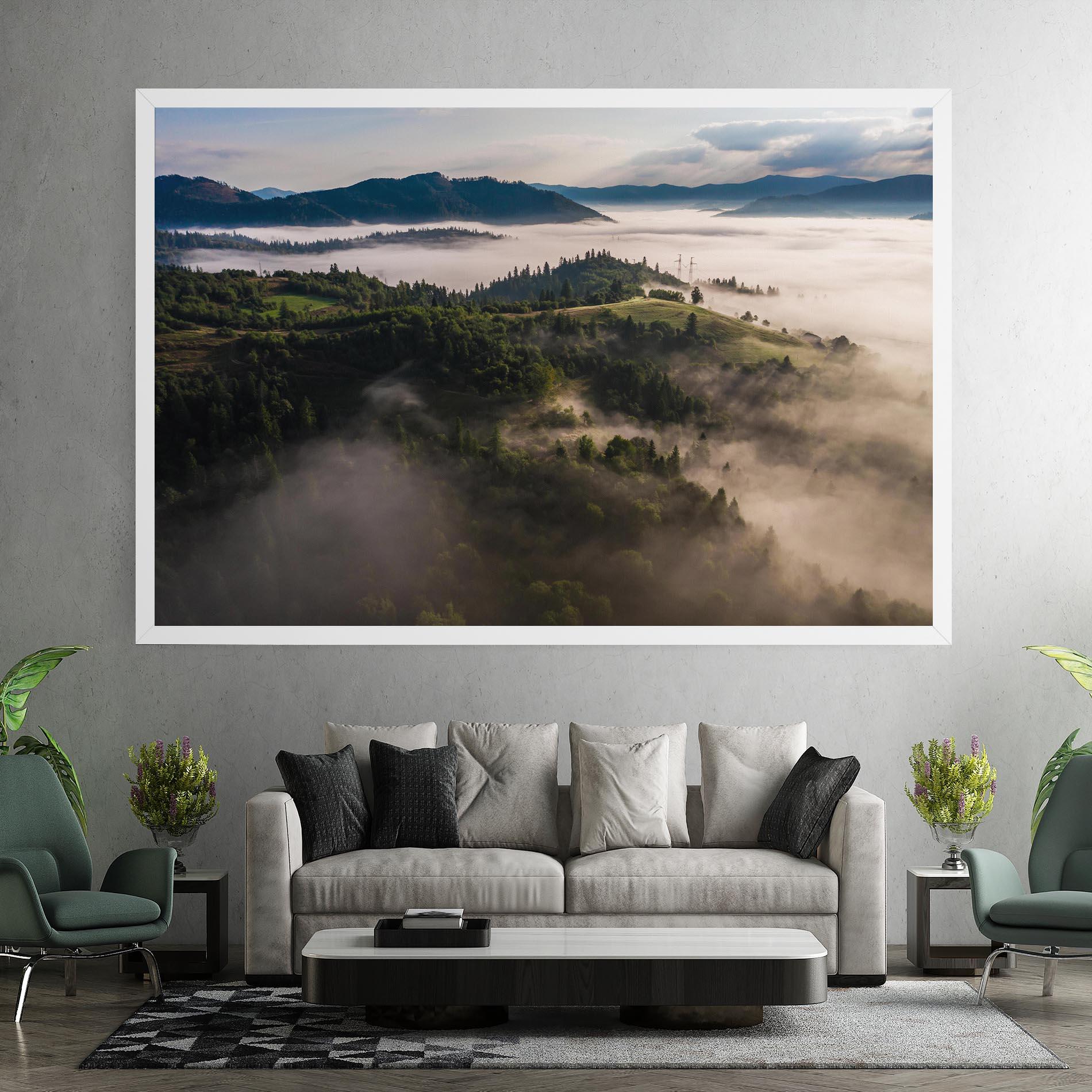 Tablou Canvas Foggy Forest View mockup 7