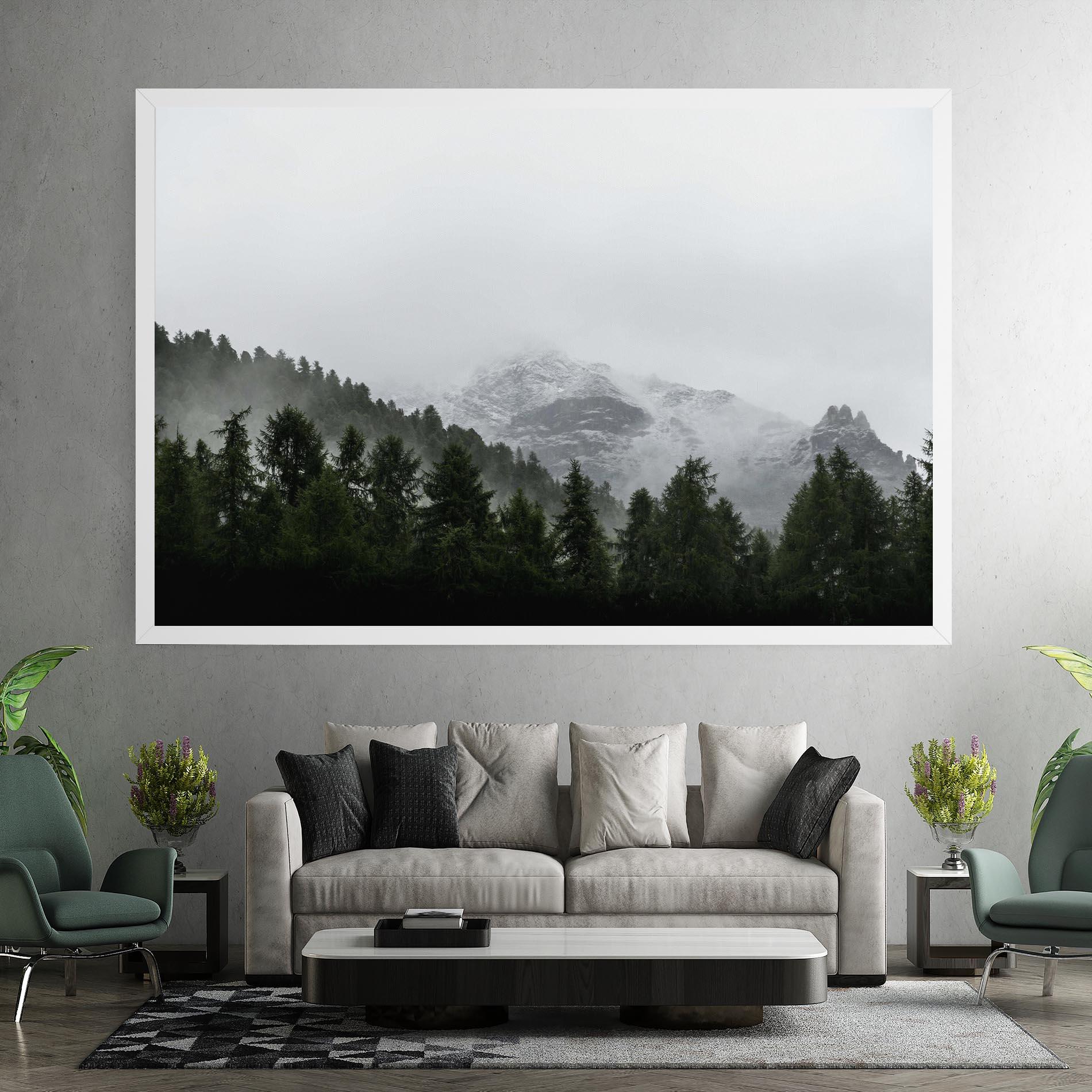 Tablou Canvas Foggy Mountain Forest mockup 7