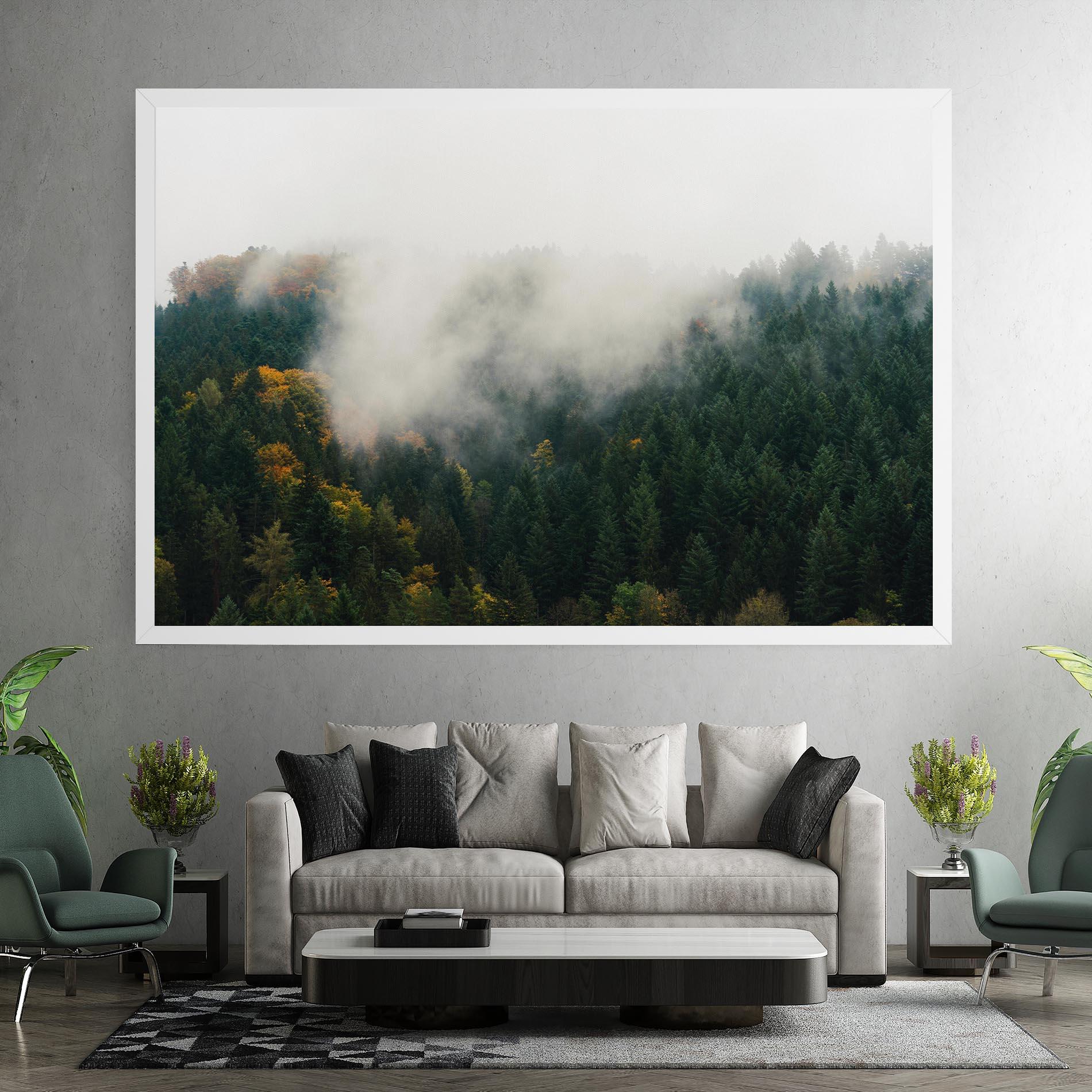 Tablou Canvas Foggy Tree Forest mockup 7