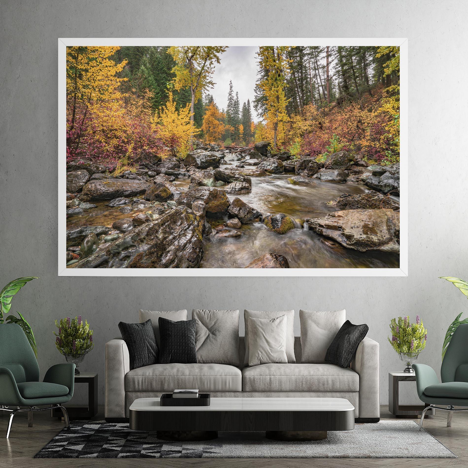 Tablou Canvas Forest Lake Rocks mockup 7