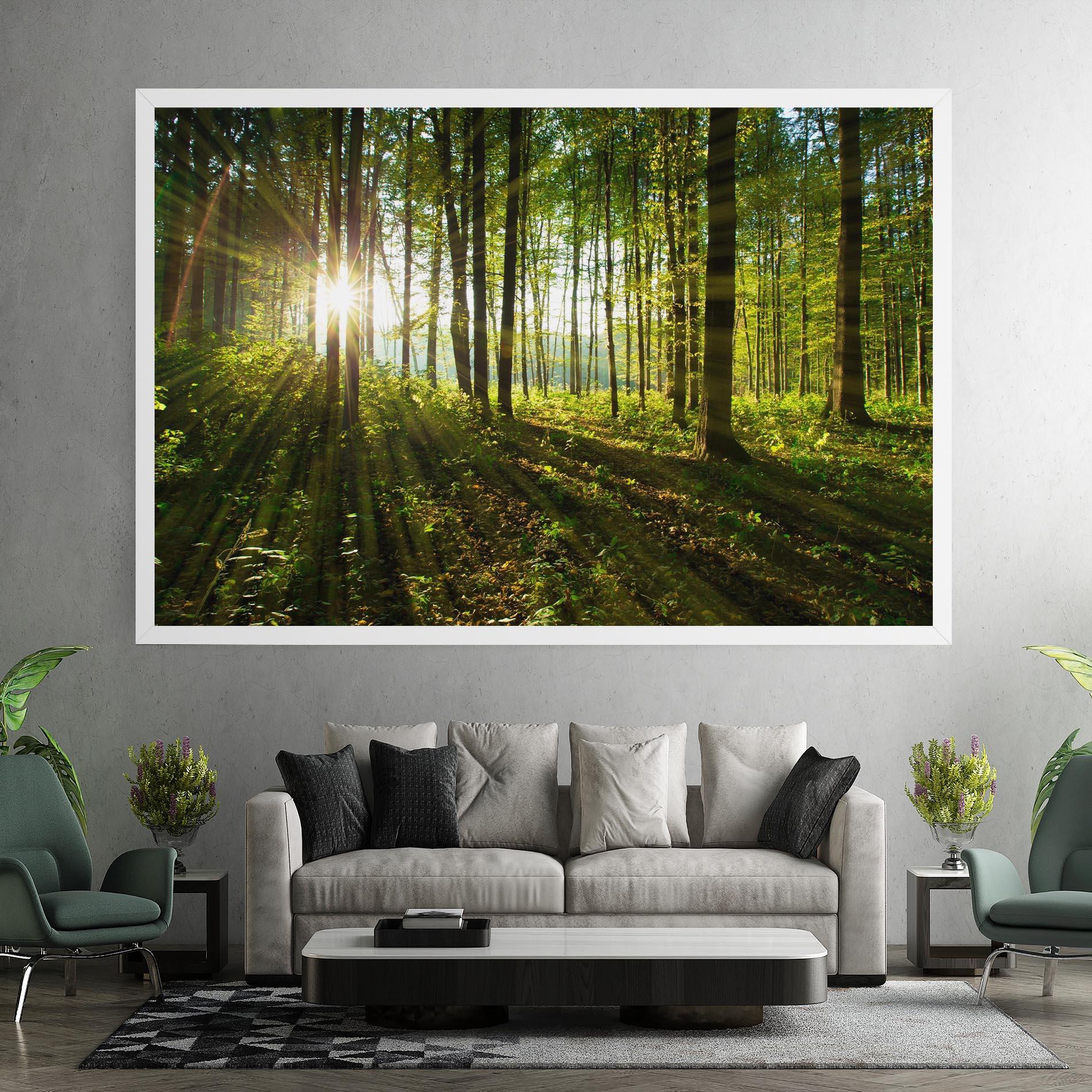 Tablou Canvas Green Light Forest mockup 7