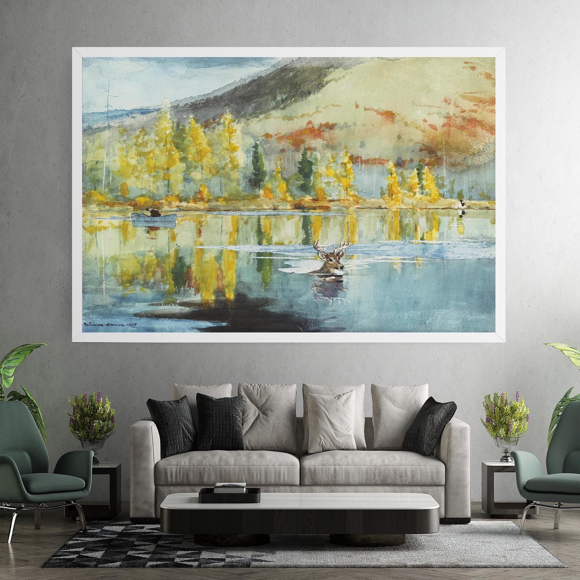 Trees Painting Lake mockup 7