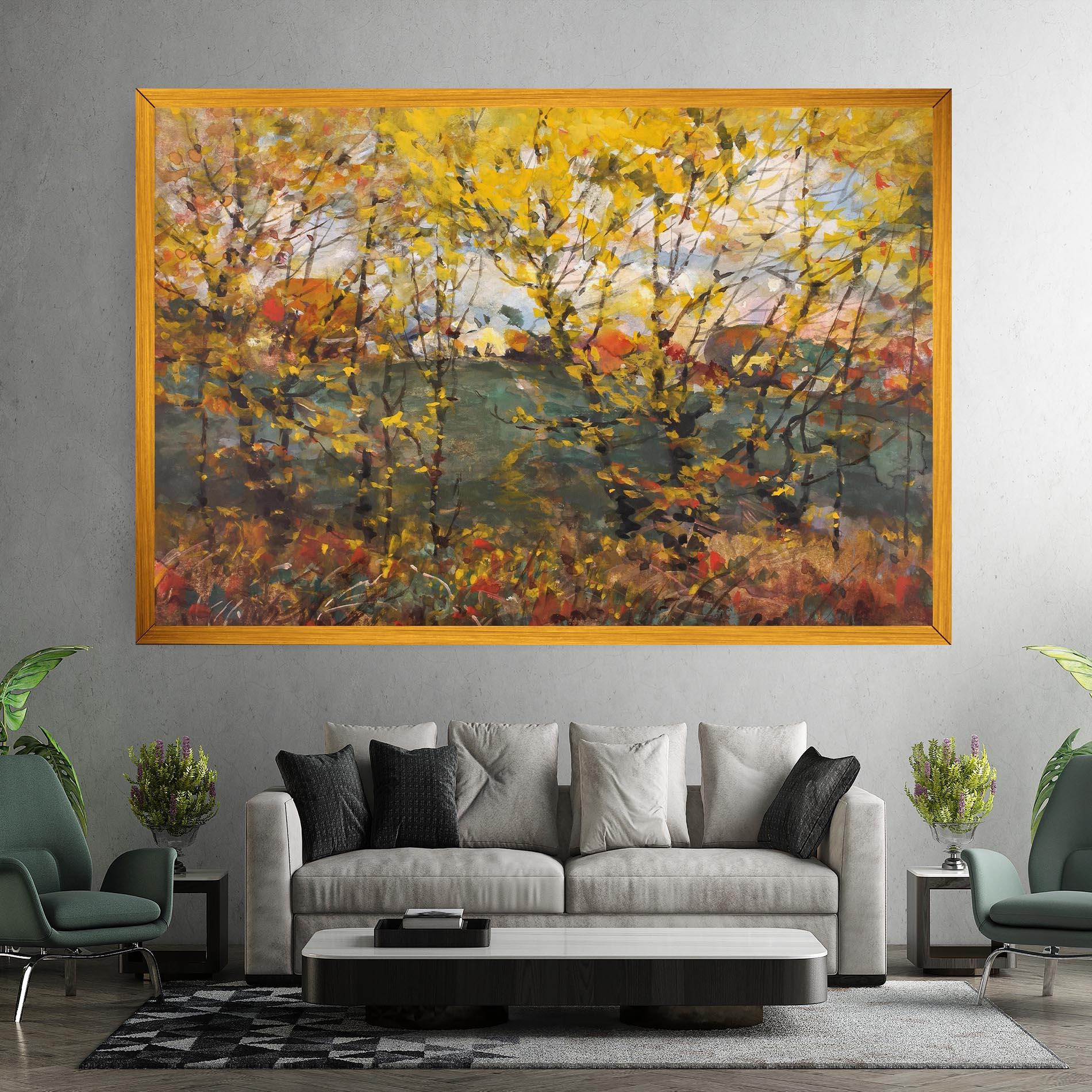 Tablou Canvas Autumn Painting Tree mockup 7