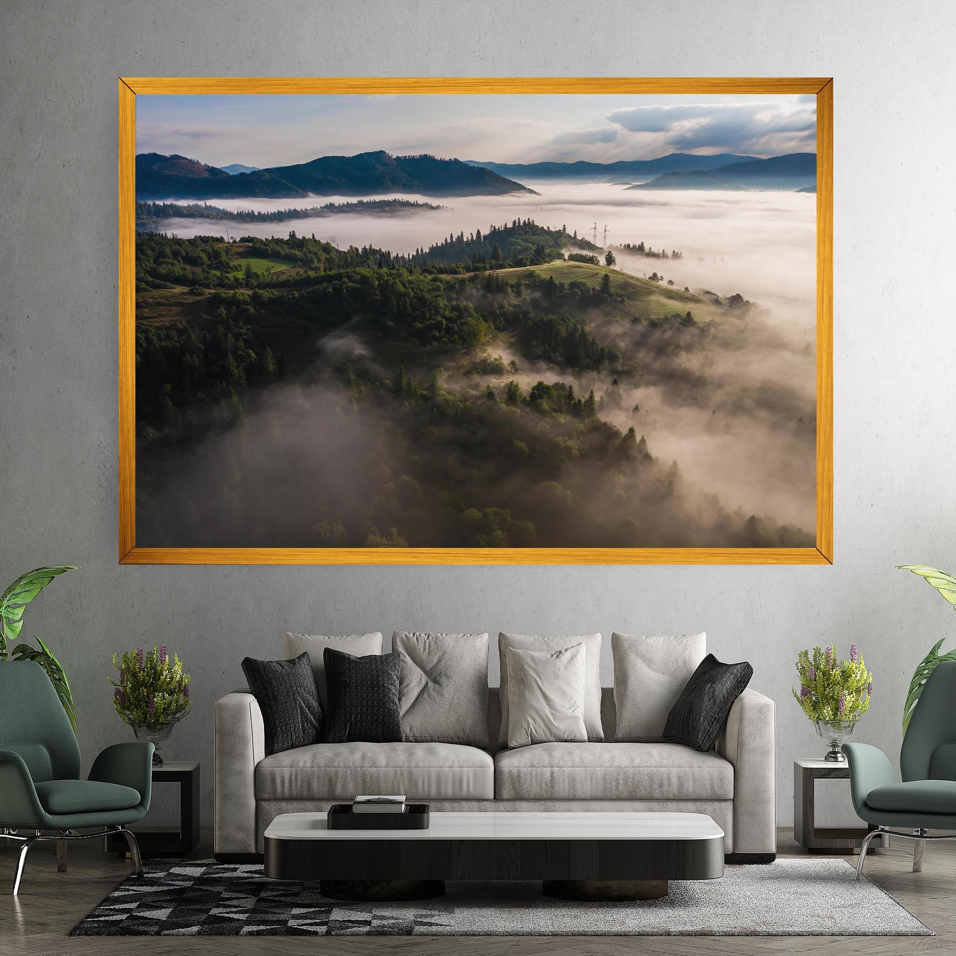 Tablou Canvas Foggy Forest View mockup 7