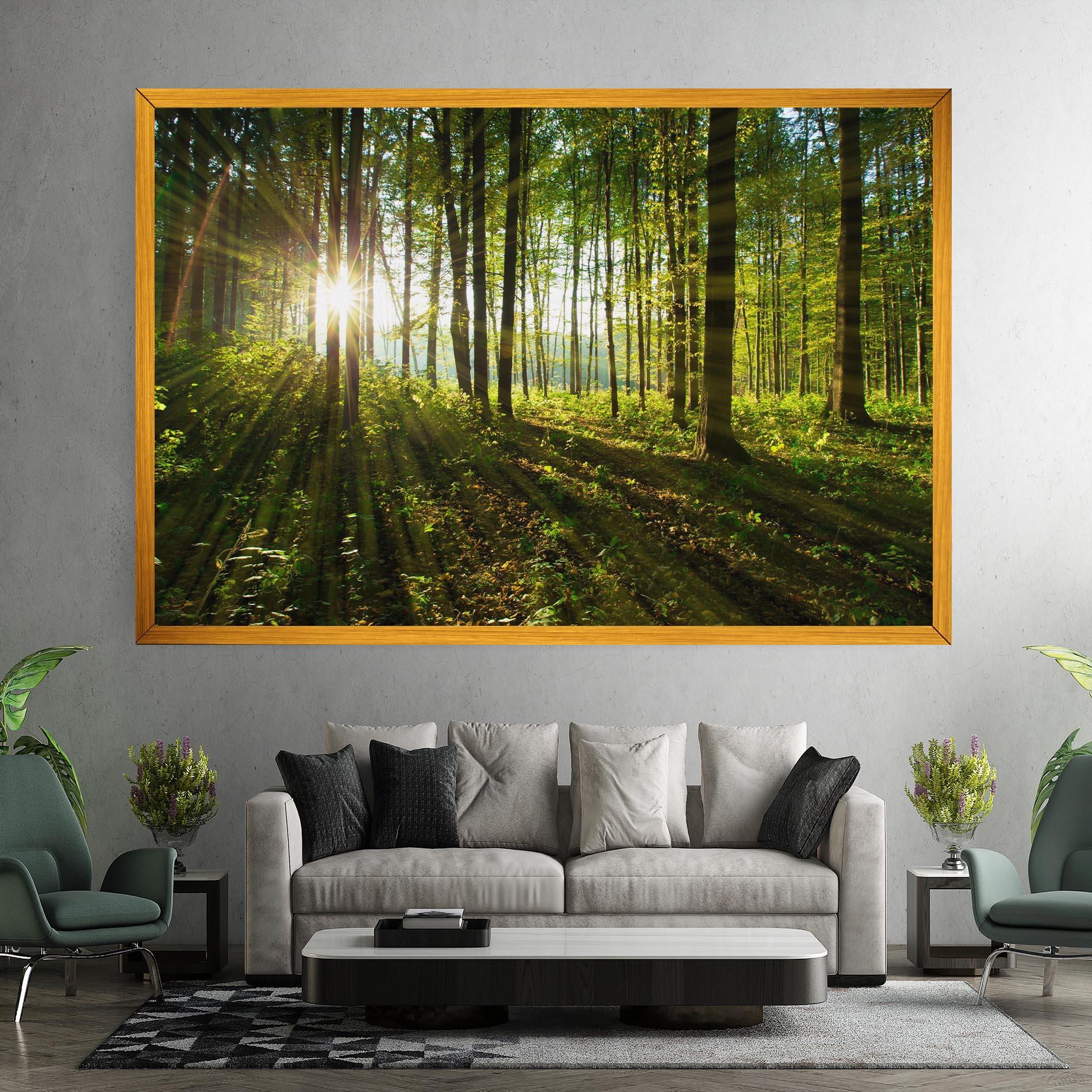 Tablou Canvas Green Light Forest mockup 7