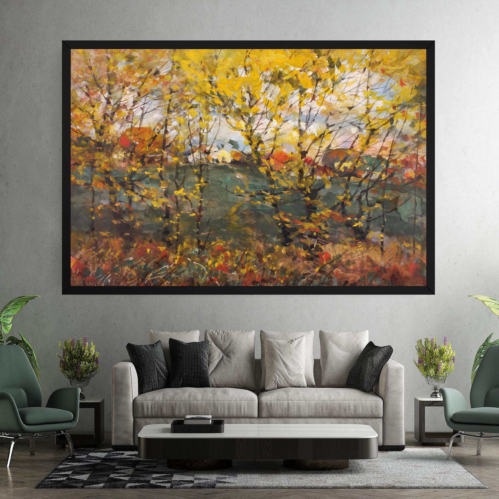 Tablou Canvas Autumn Painting Tree mockup 7