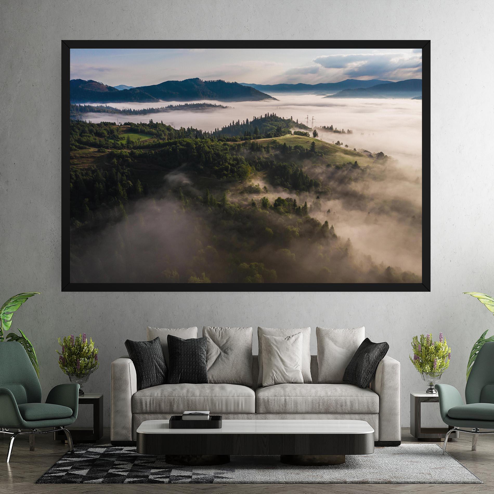 Tablou Canvas Foggy Forest View mockup 7